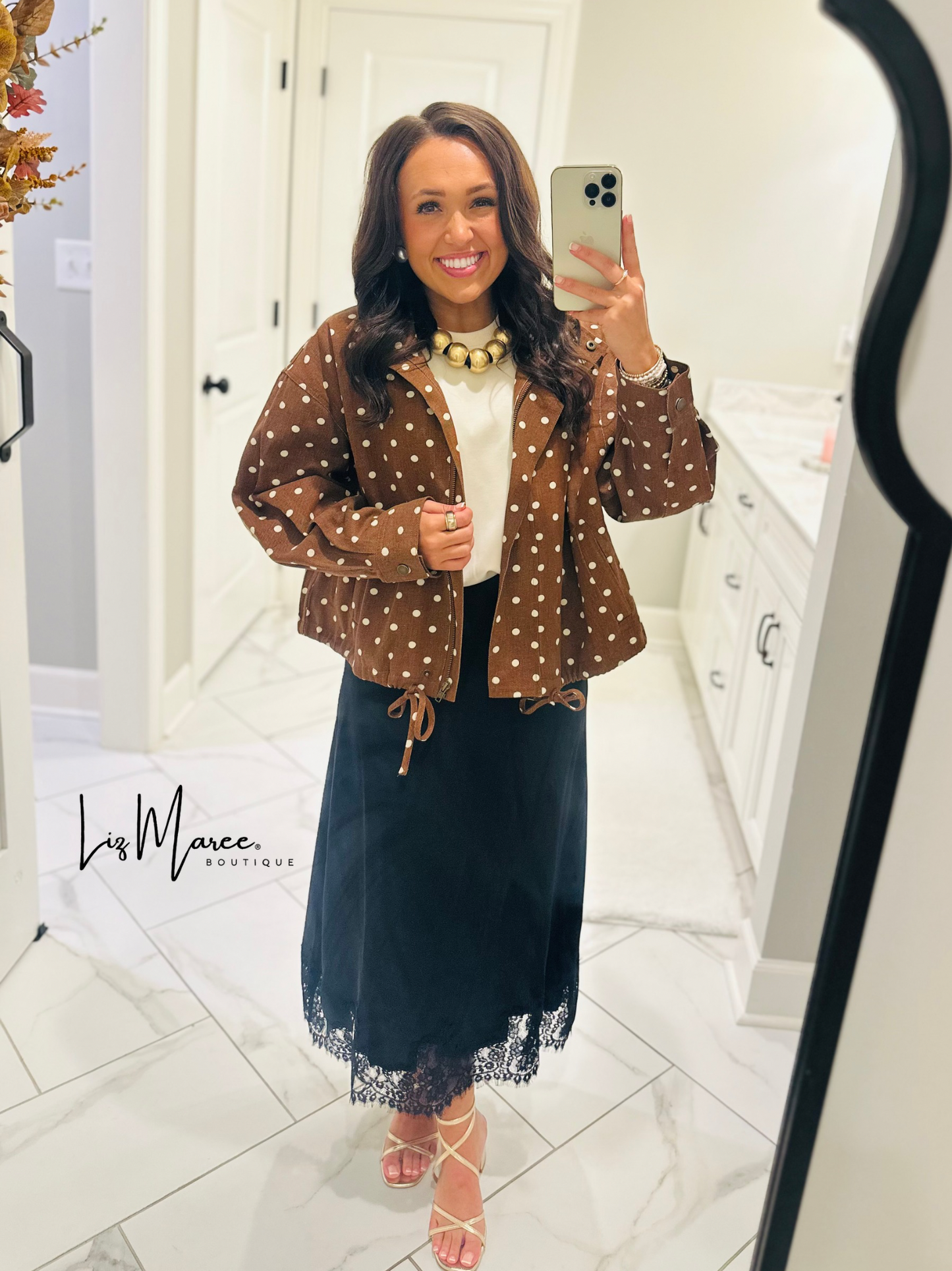 The Reese Brown Polka Dot Jacket