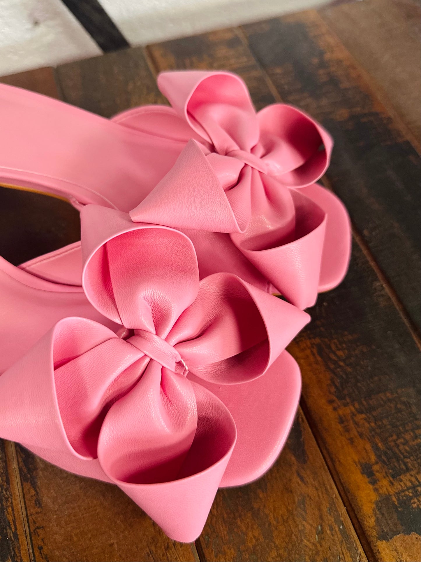 The Flora Pink Bow Heels