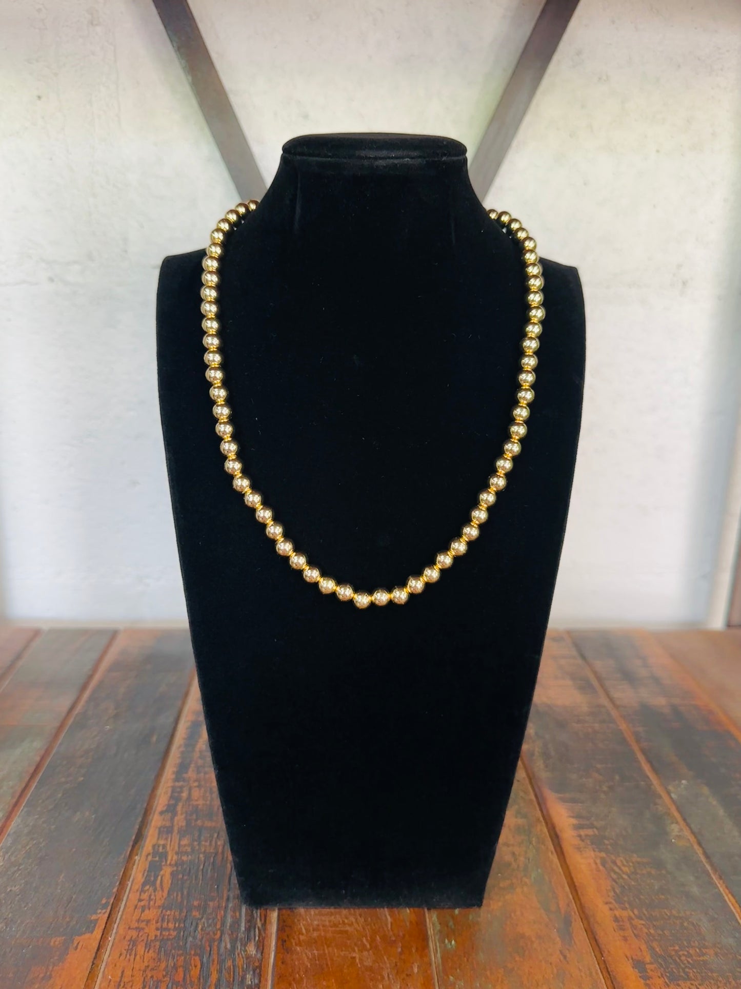 7mm Gold Ball Bead Necklace