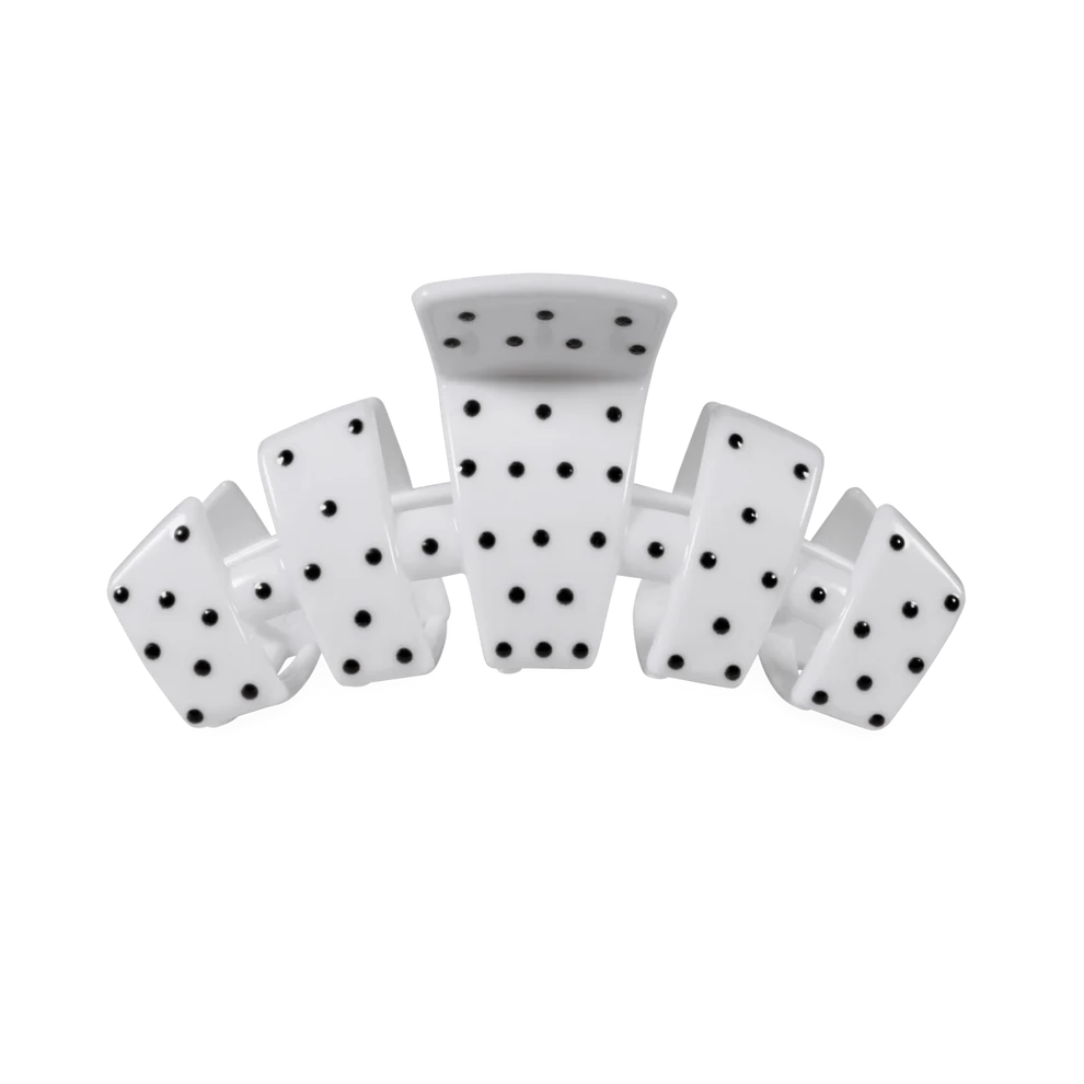 Classic White Polka Dot Party Claw Clip