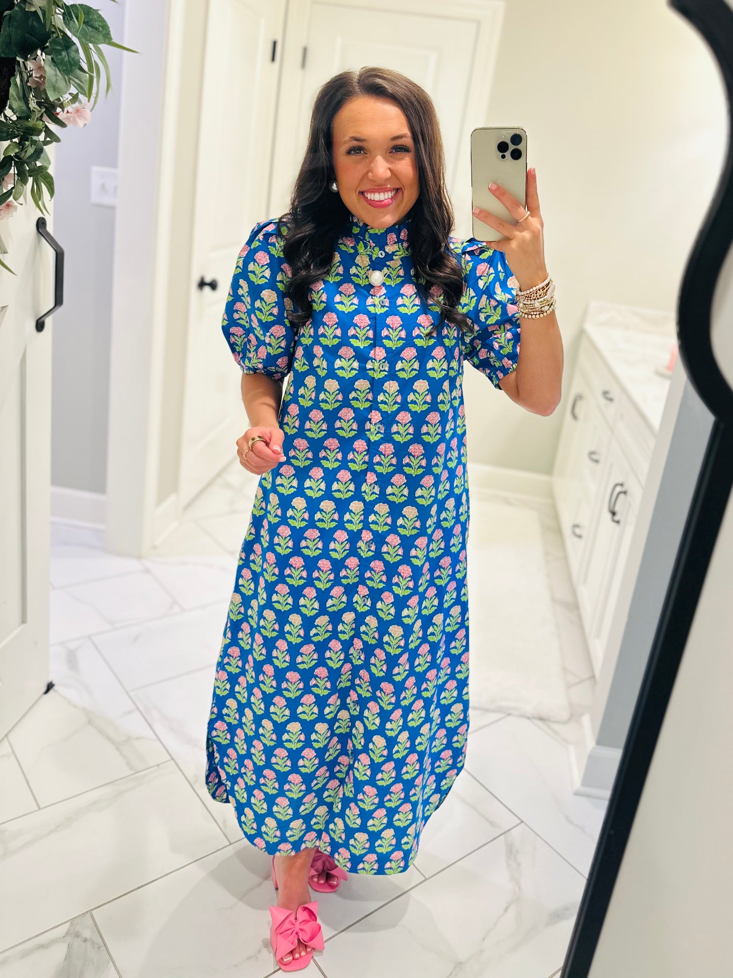 The Ada Blue Floral Midi Dress