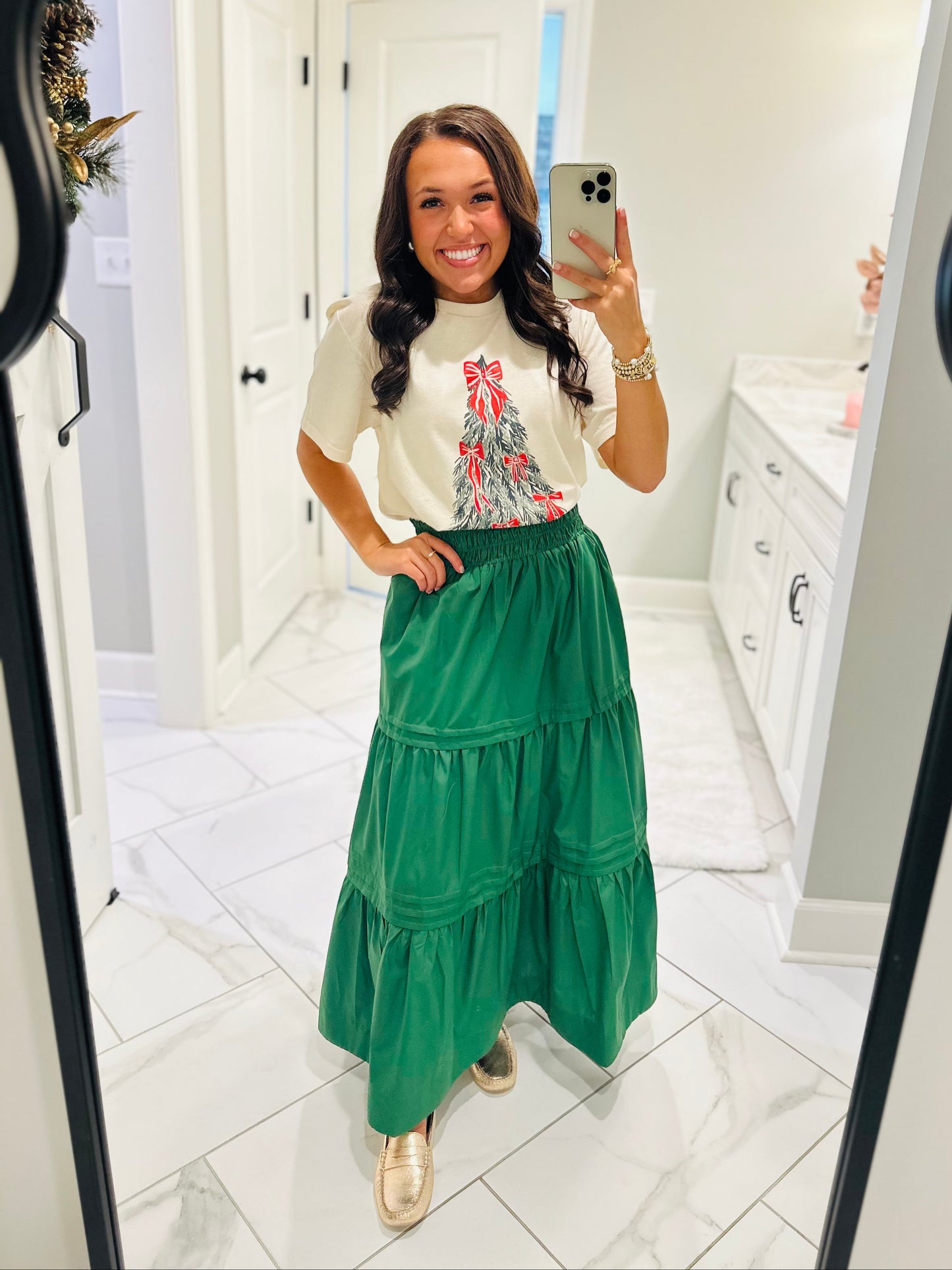The Ruth Forest Green Maxi Skirt