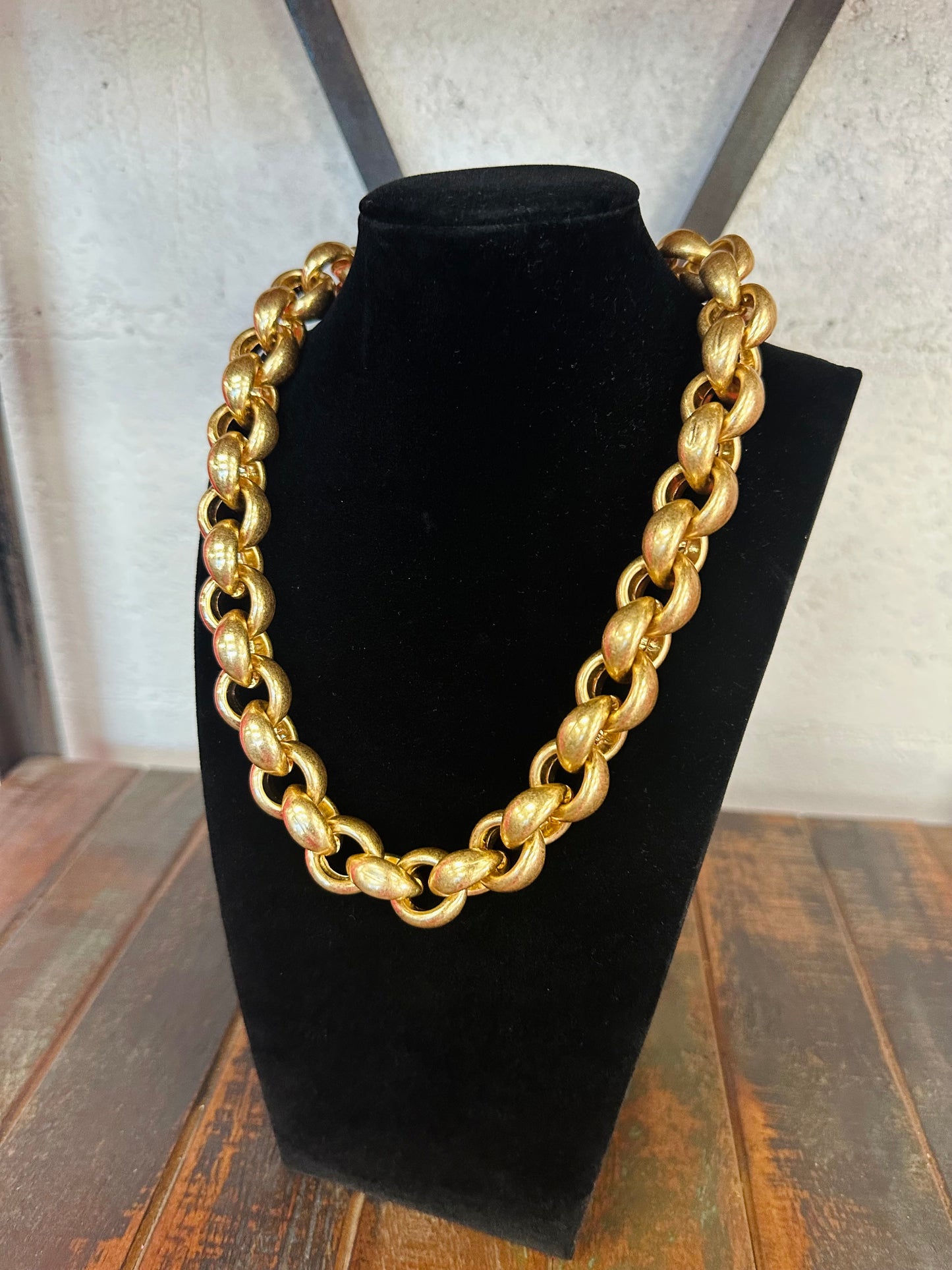 Vintage Gold Plated Chunky Chain Necklace