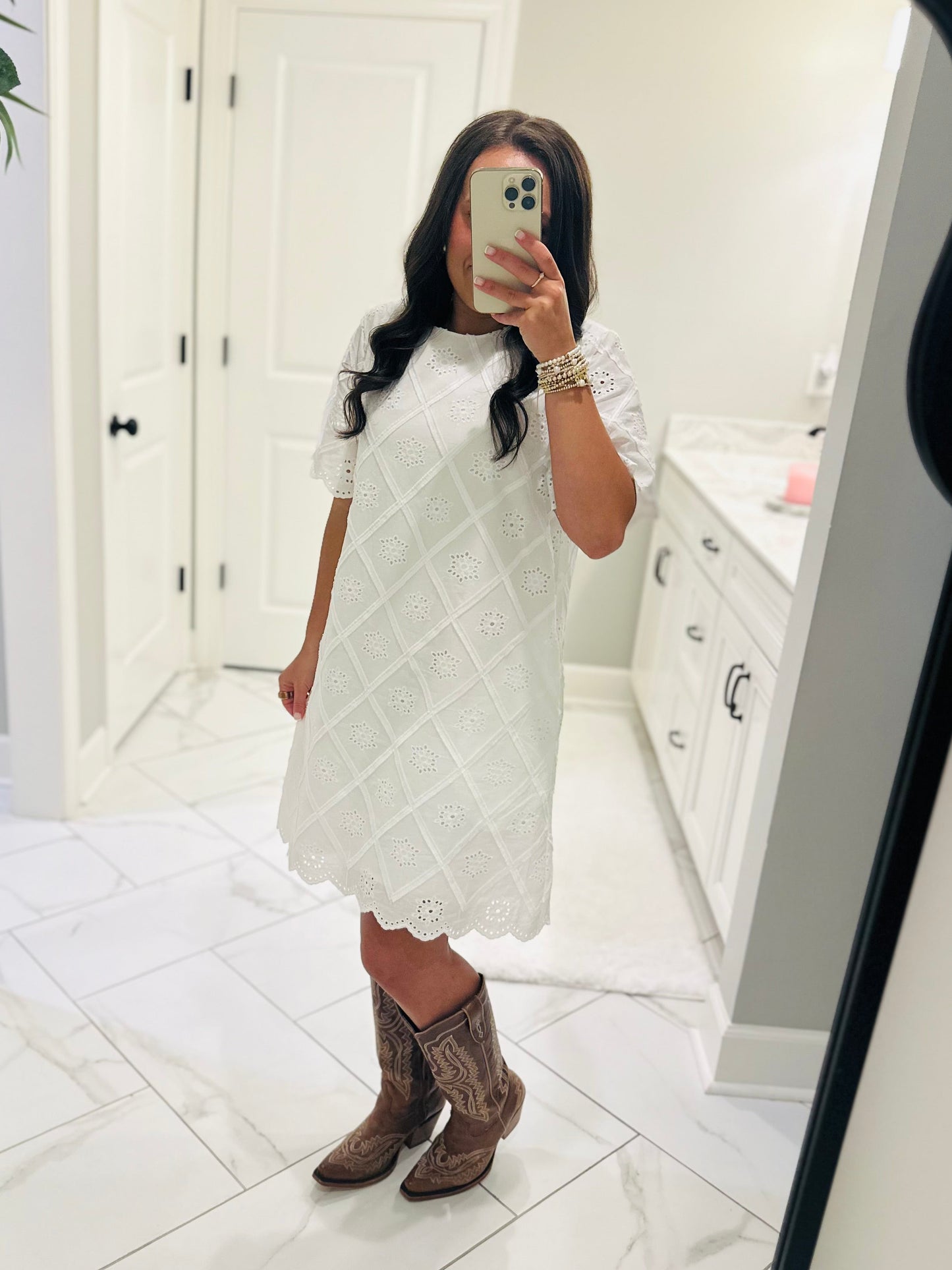 The Taylor White Eyelet Dress