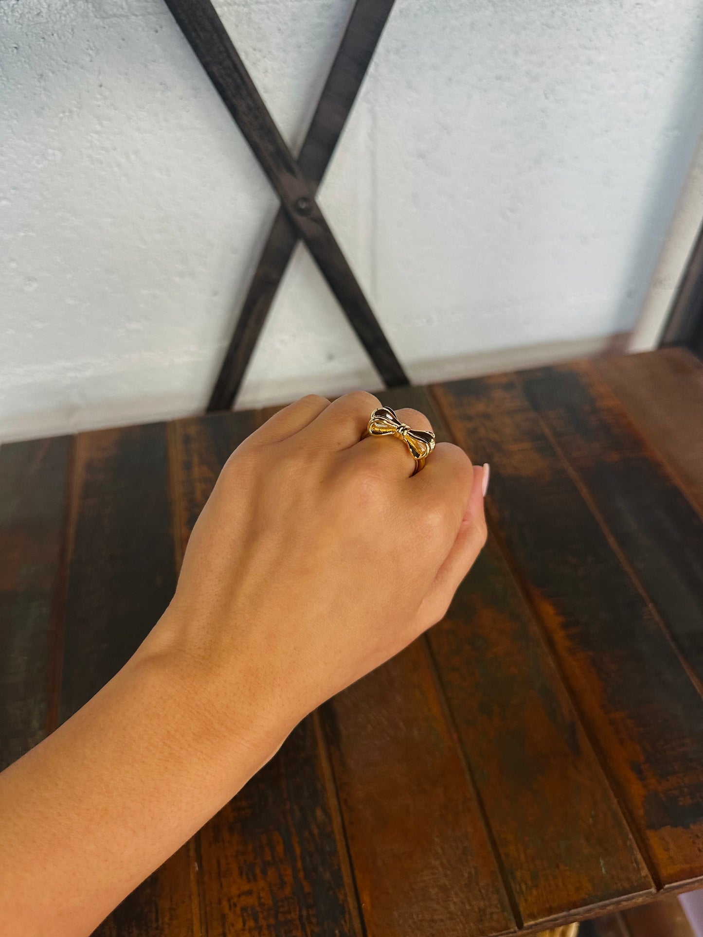 Gold Bow Ribbon Ring