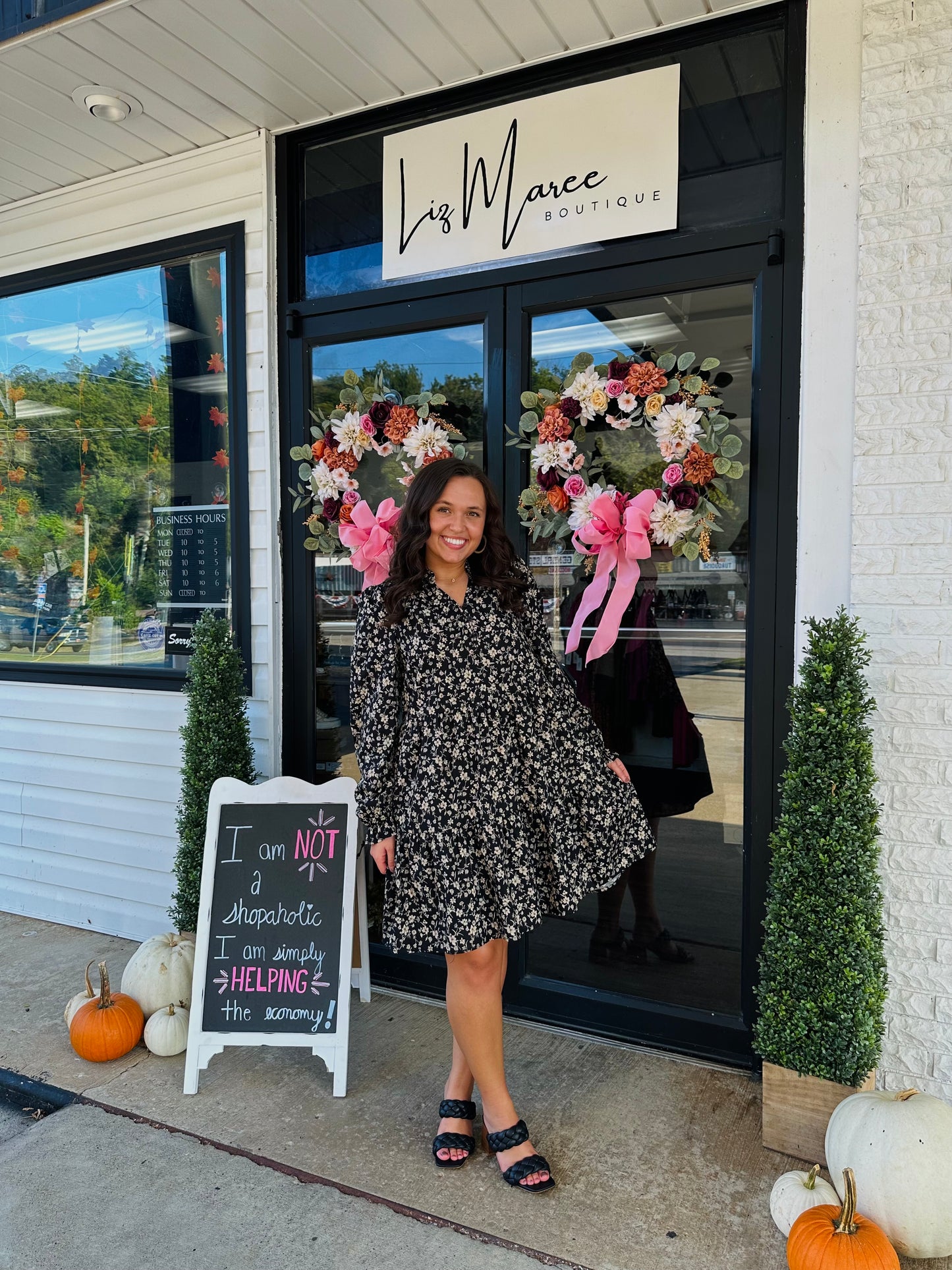 The Ellie Black Floral Print Dress