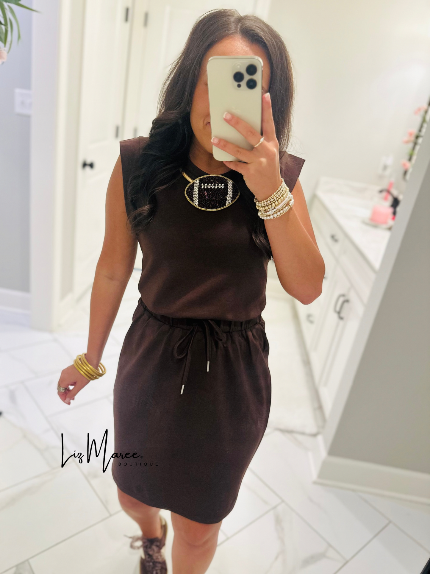The Mable Brown Drawstring Skirt