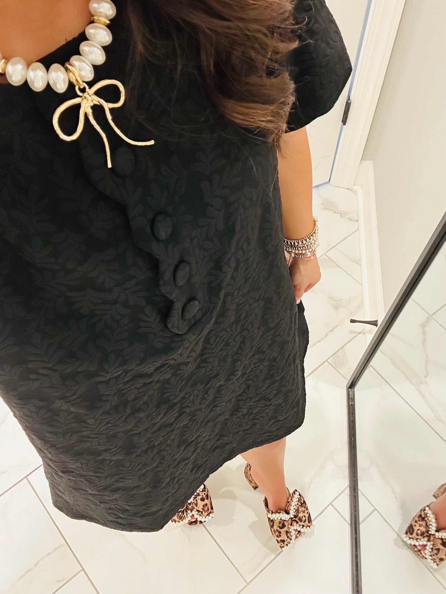 The Baylor Black Jacquard Dress