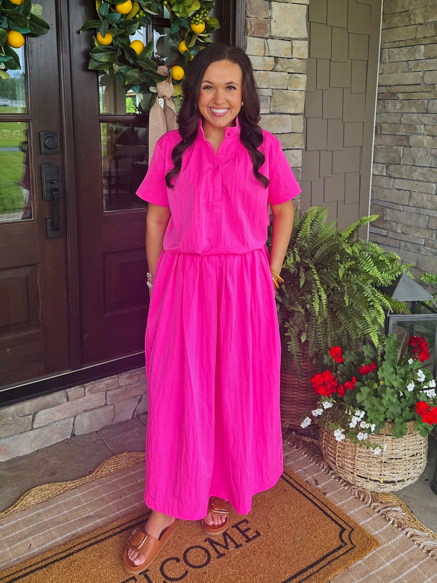 The Rosie Pink Top + Skirt Set