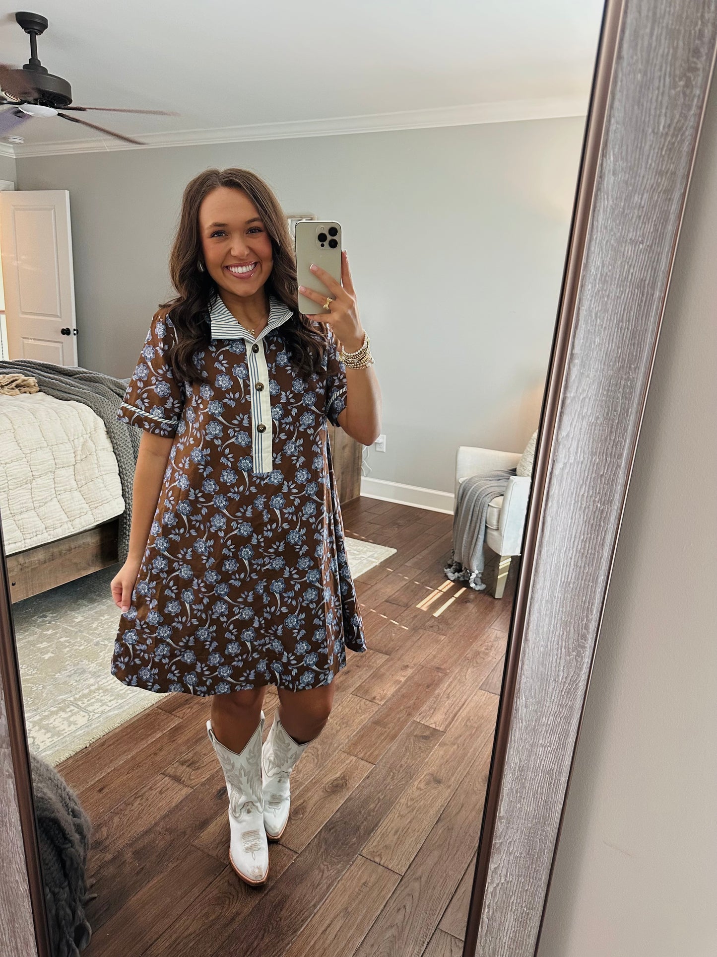 The Hunter Brown Floral Dress