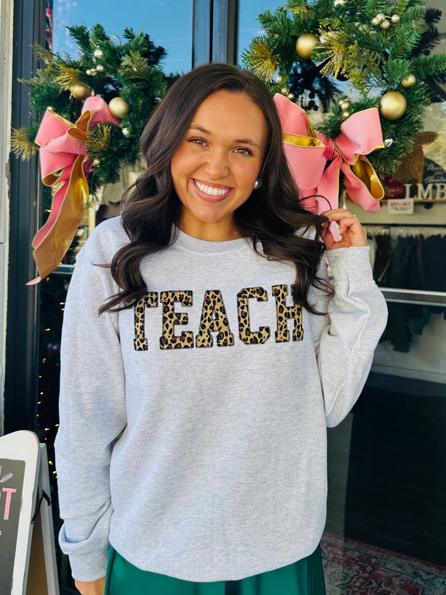 The Teach Leopard Embroidered Sweatshirt