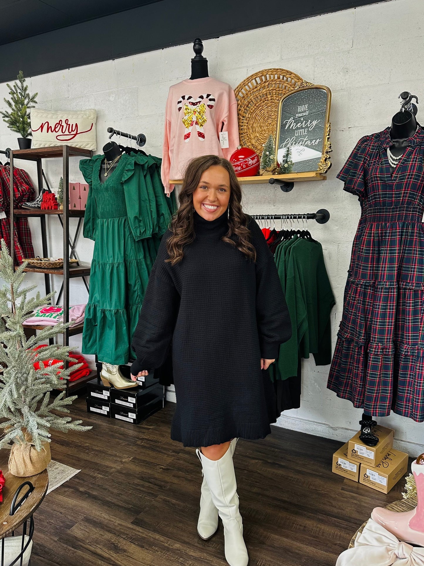 The Bree Black Sweater Dress