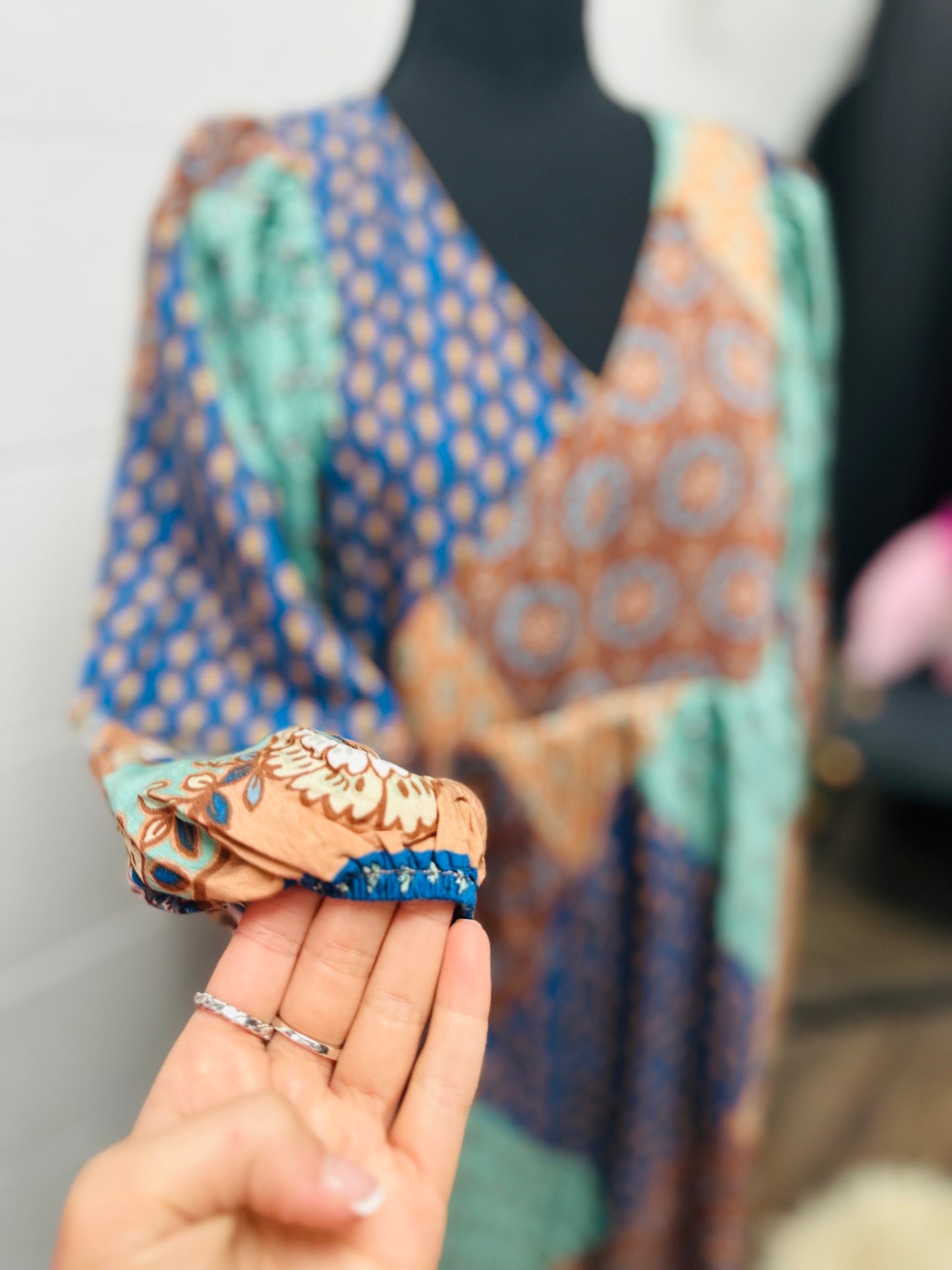 The Rory Patchwork Midi Dress