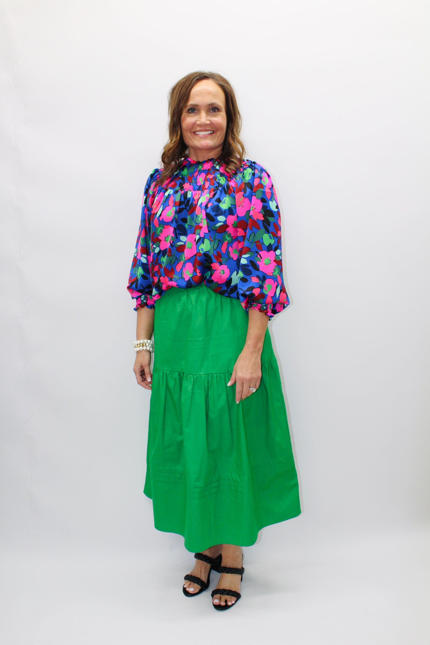 Bloomin' Smocked Floral Print Top