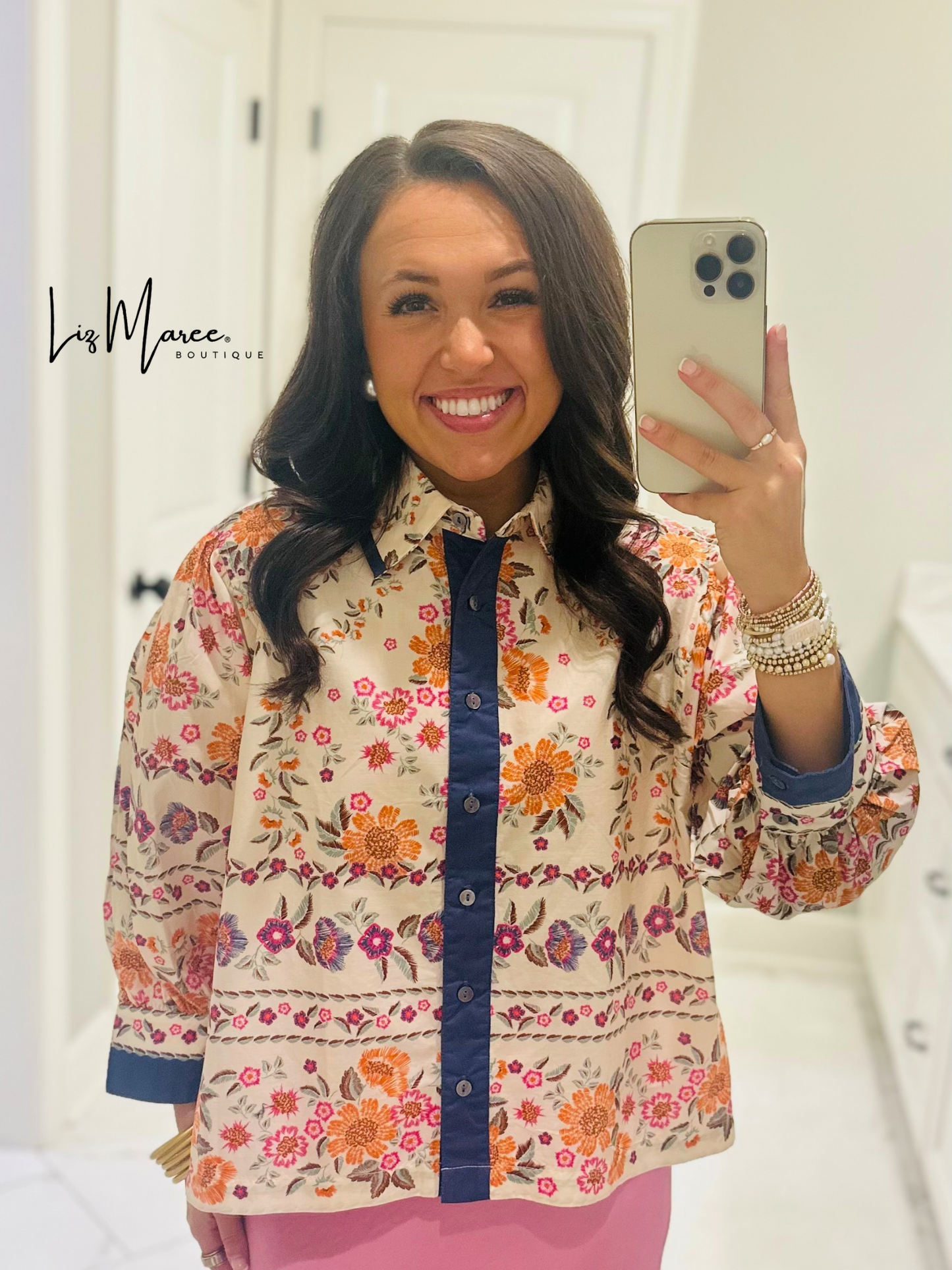 The Holly Ecru Floral Top