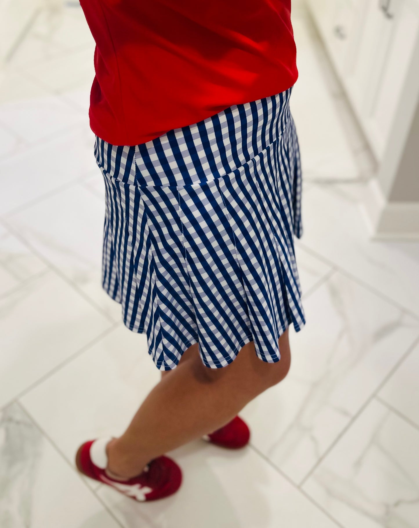 The Jackie Royal Blue Gingham Skort