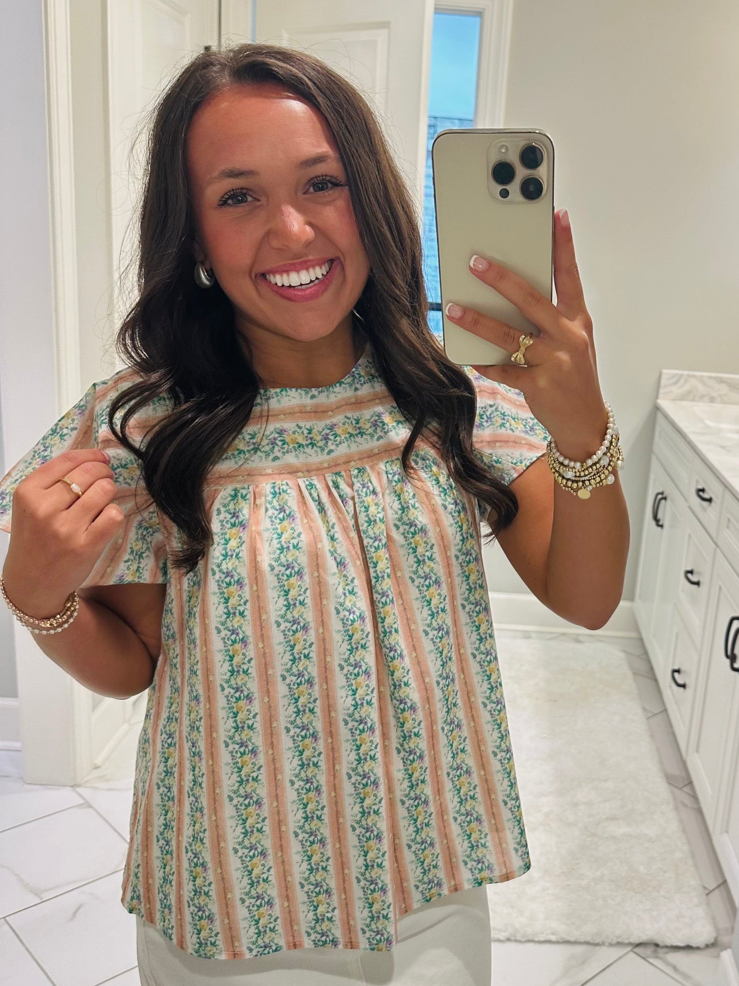 The Piper Floral Striped Top
