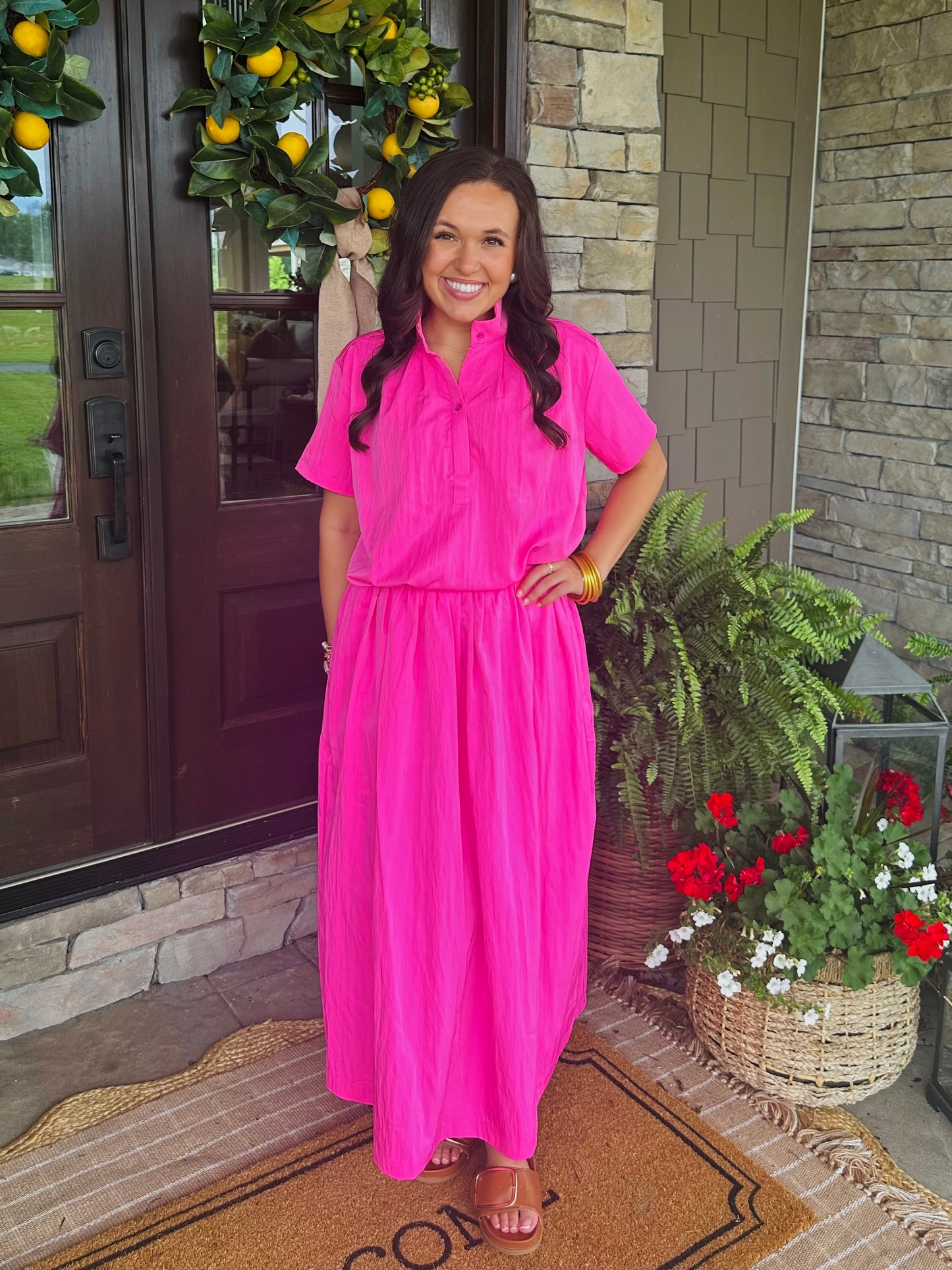The Rosie Pink Top + Skirt Set