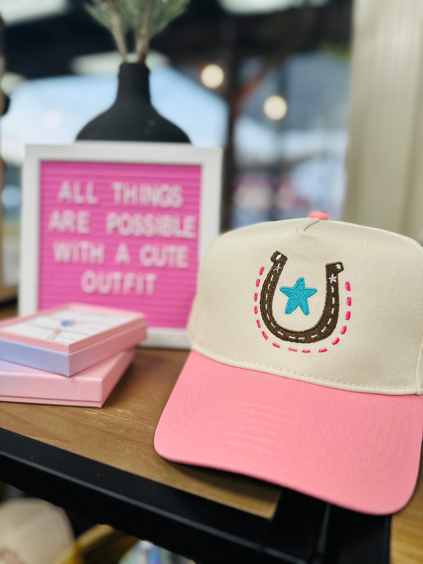 The Pink Lucky Horseshoe Trucker Hat
