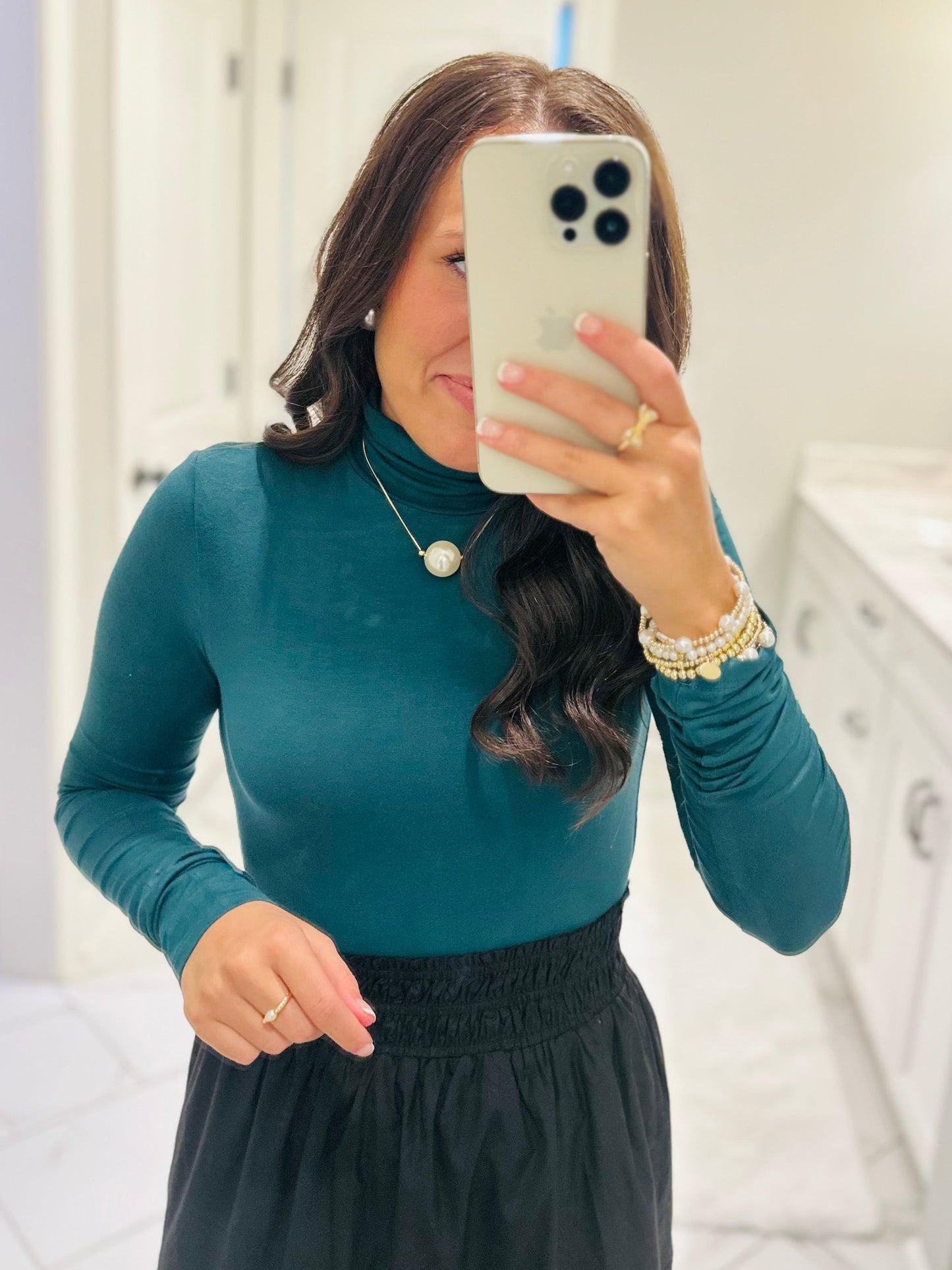 The Hunter Green Long Sleeve Turtleneck Top