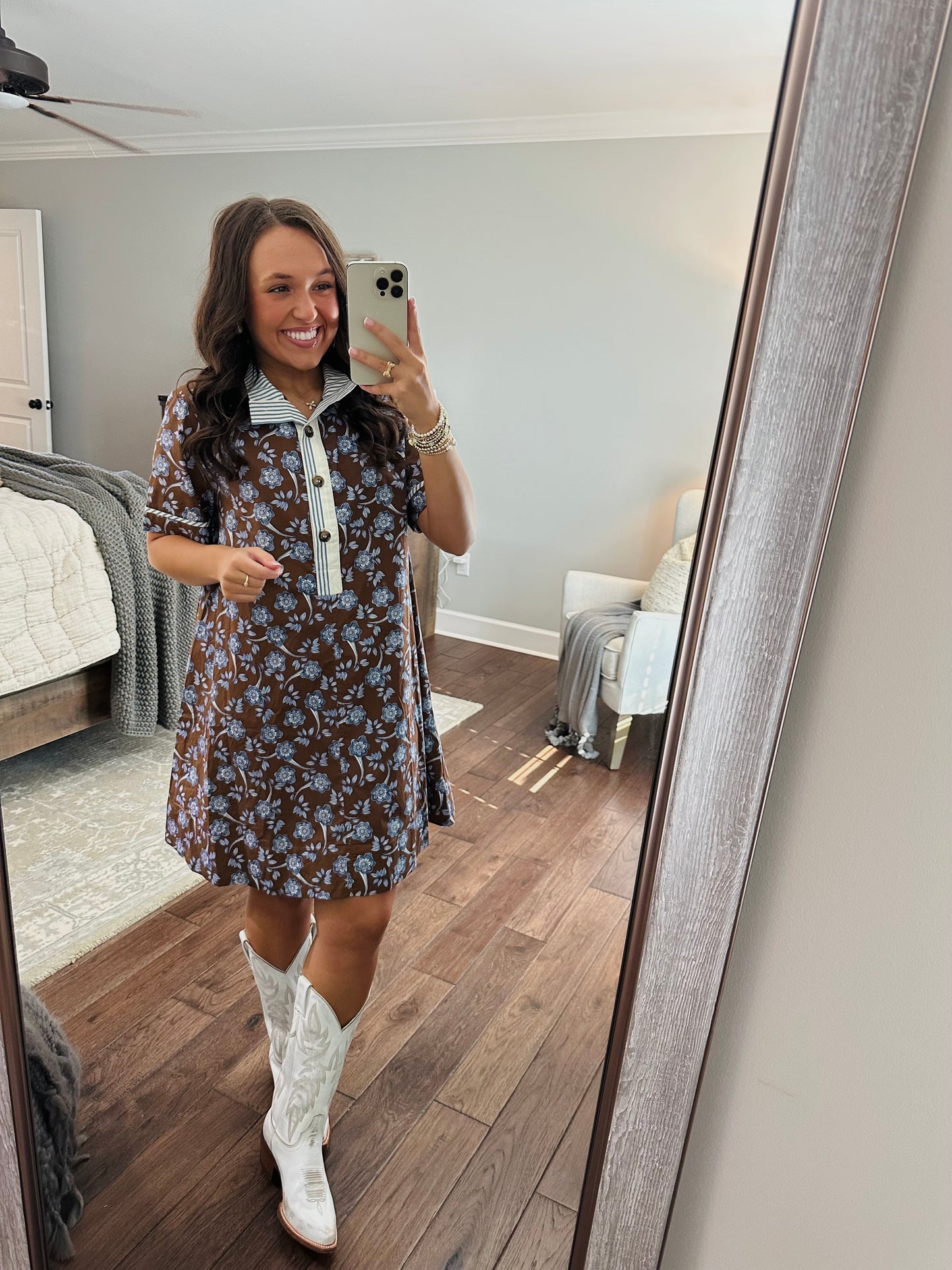 The Hunter Brown Floral Dress