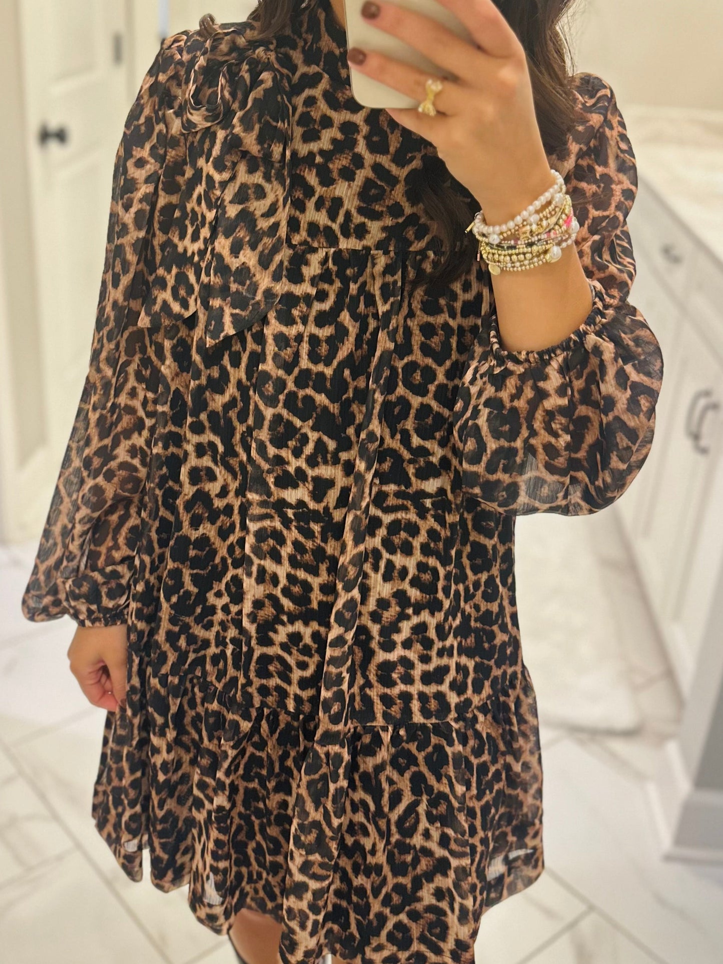 The Della Leopard Bow Dress
