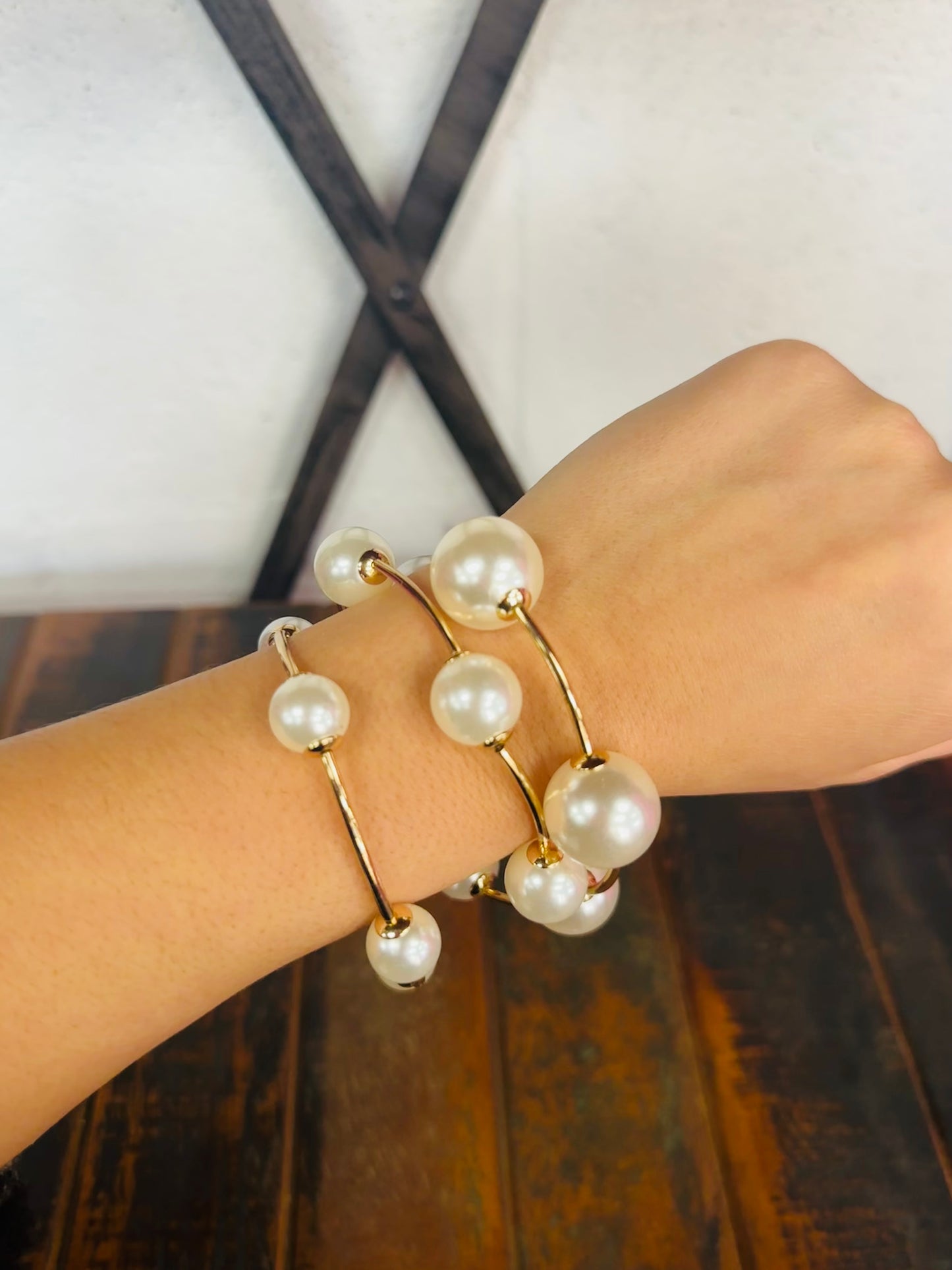 Chunky Pearl Bracelet Set