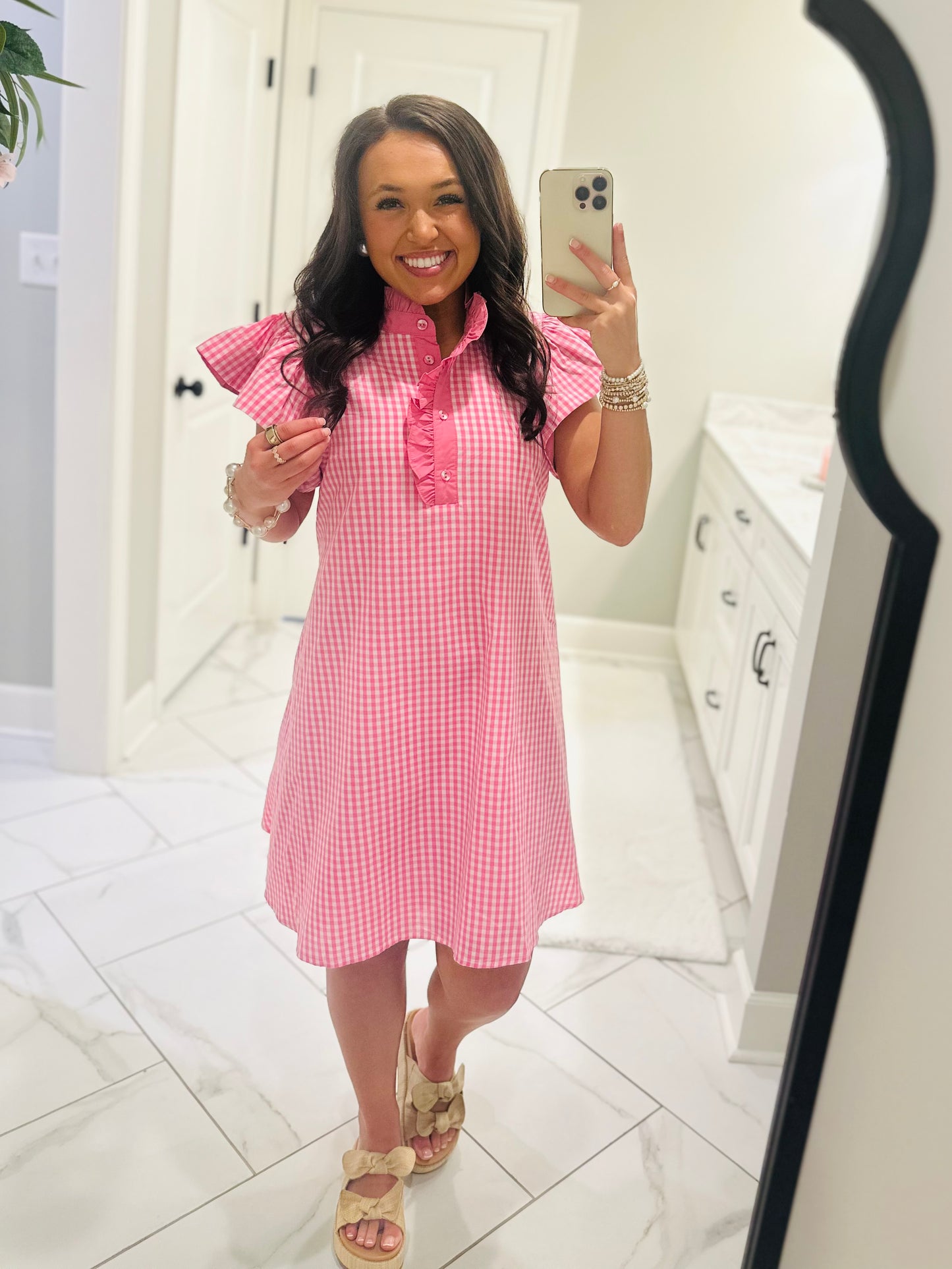 The Meg Pink Gingham Dress