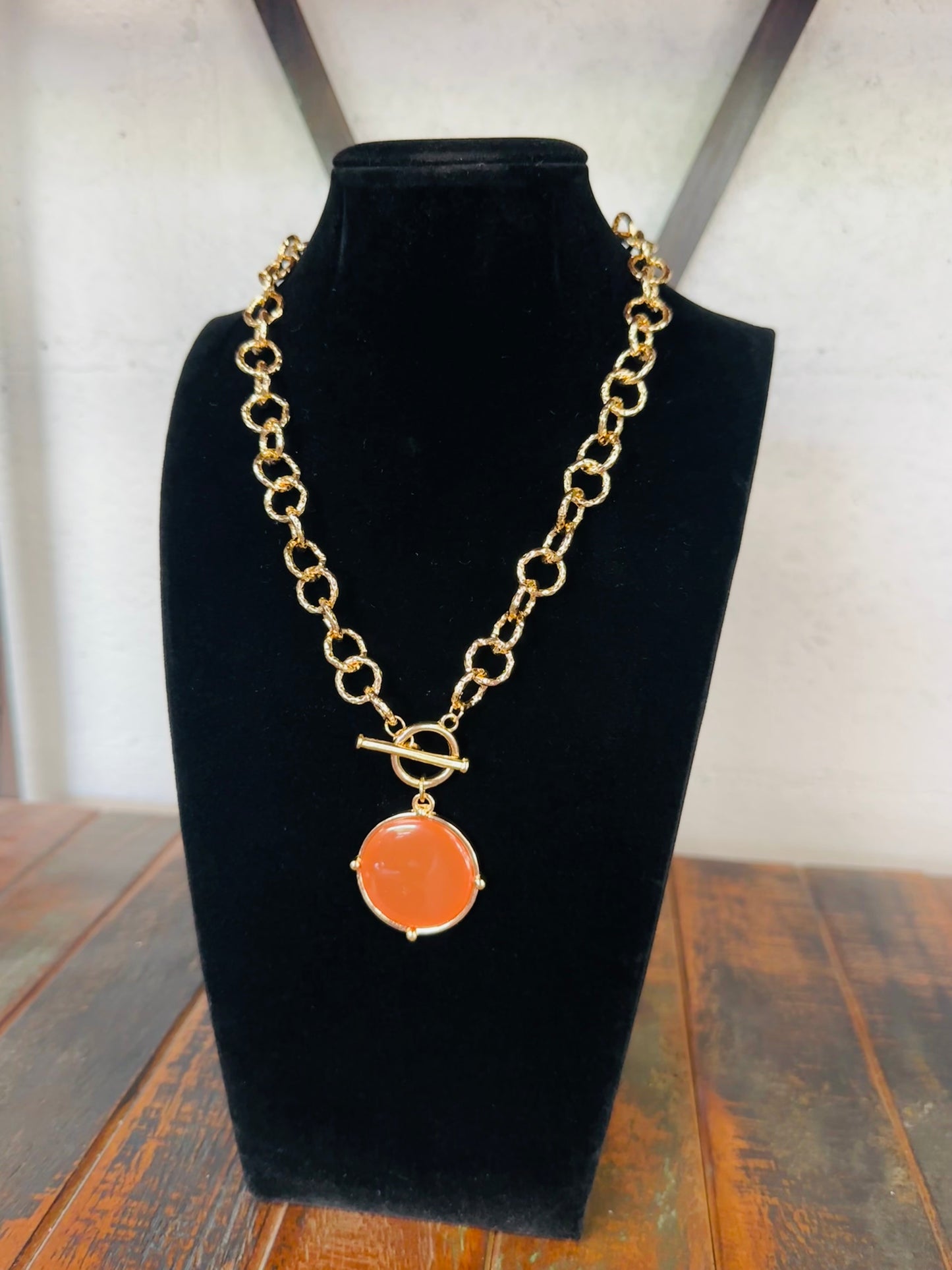 Brown Round Stone Necklace