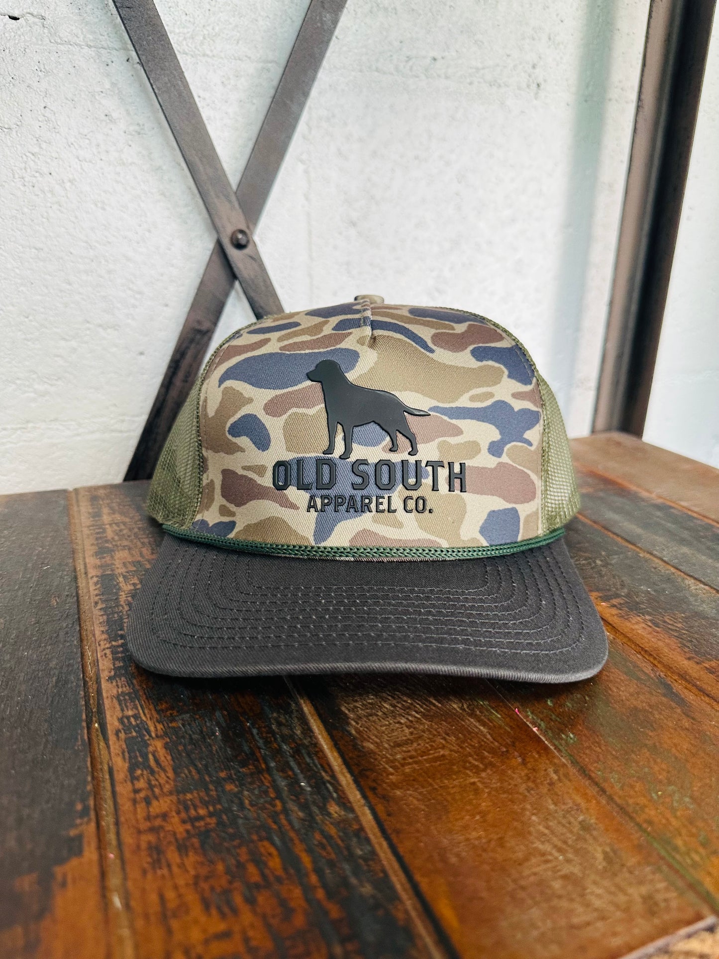 Dog Outline Thicket Camo Trucker Hat