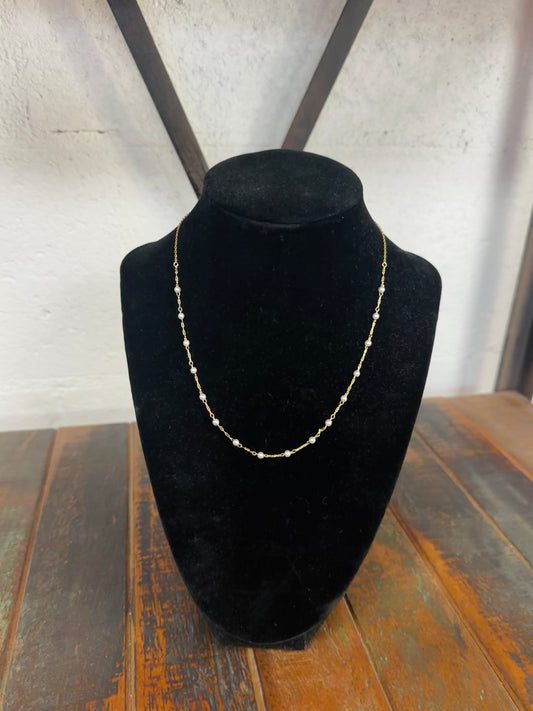 Dainty Pearl Bead Necklace
