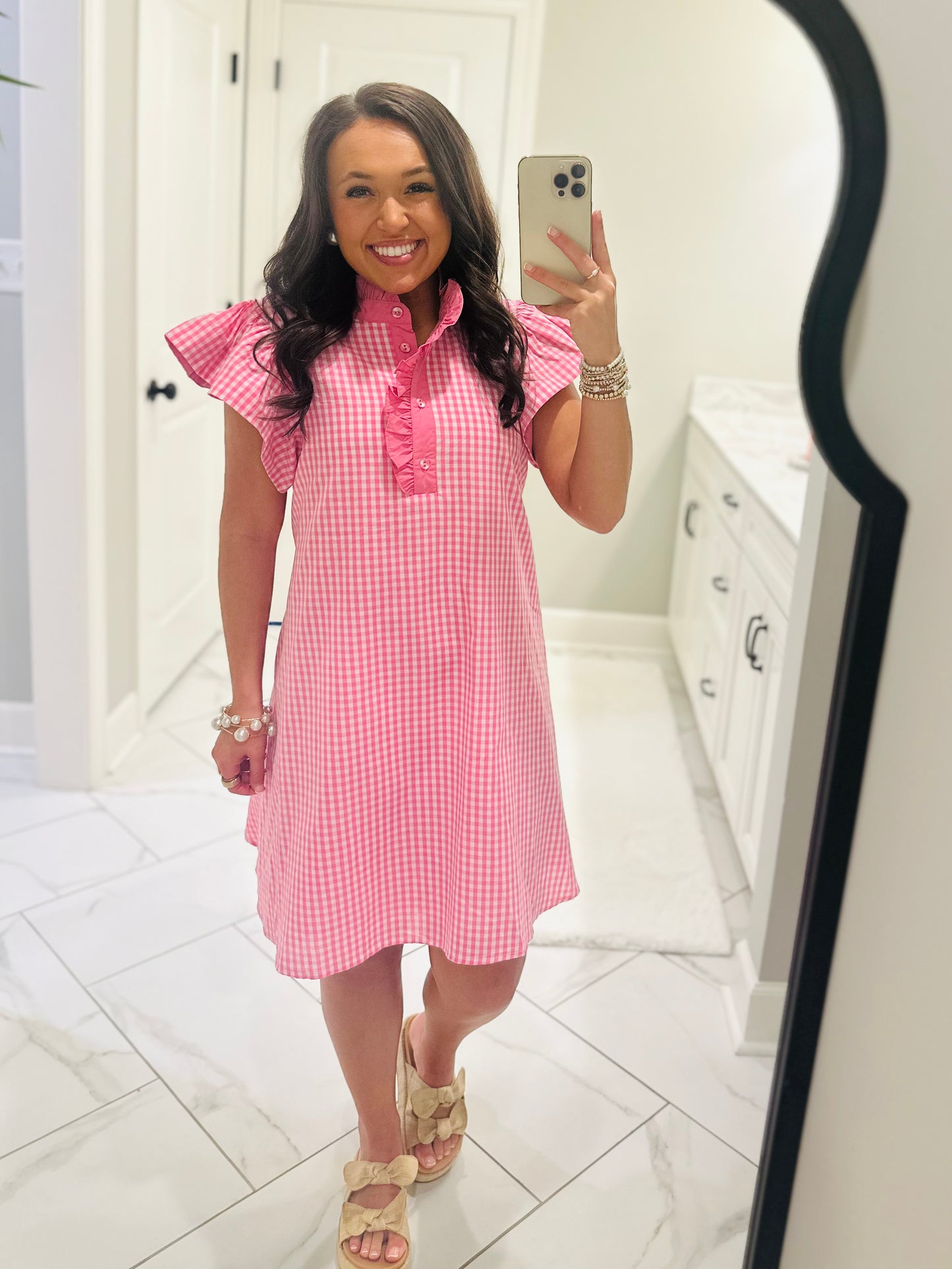 The Meg Pink Gingham Dress