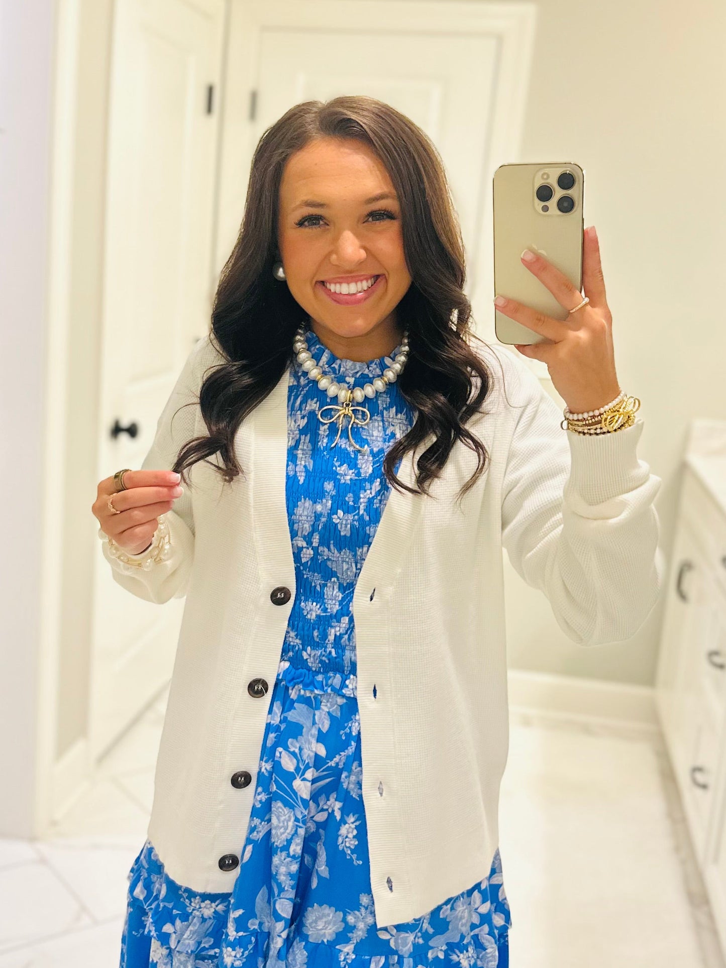 Let's Get Cozy White Cardigan