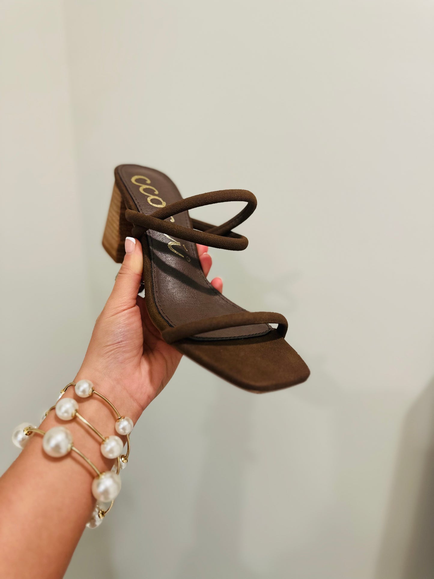 The Heather Chestnut Suede Heel