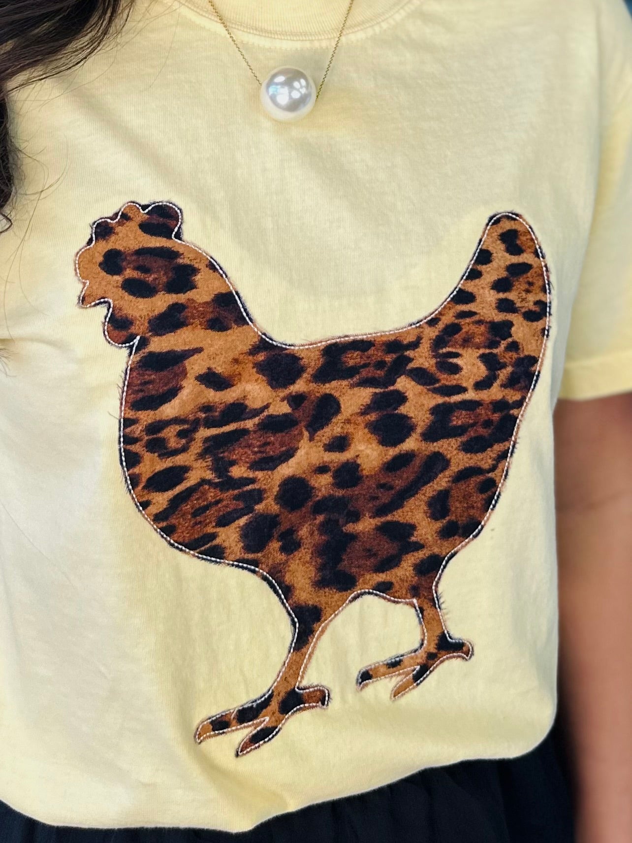 The Leopard Chicken Embroidered Tee