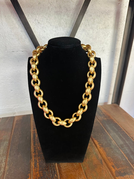 Vintage Gold Plated Chunky Chain Necklace