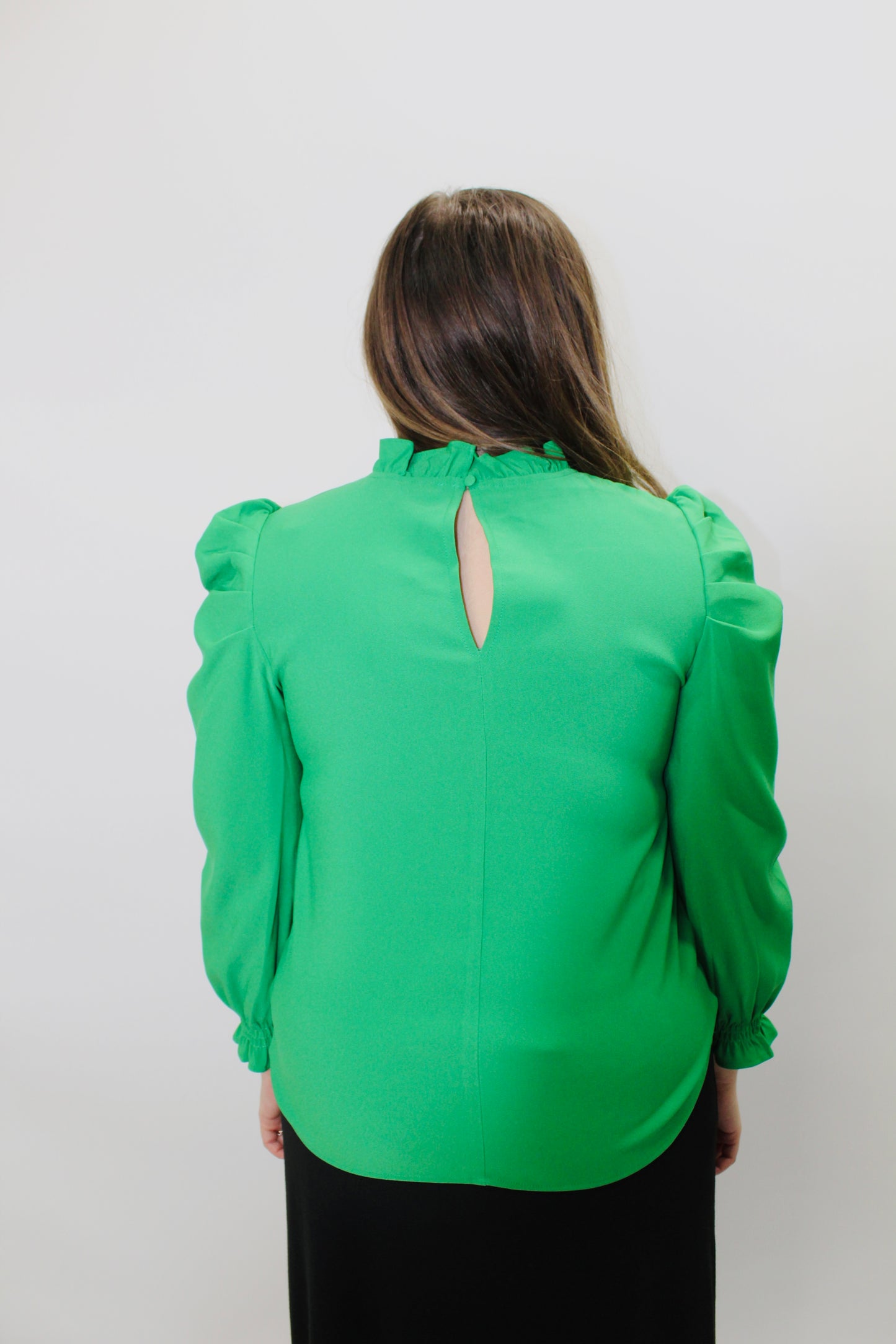 The Kelly Green Puff Sleeve Top