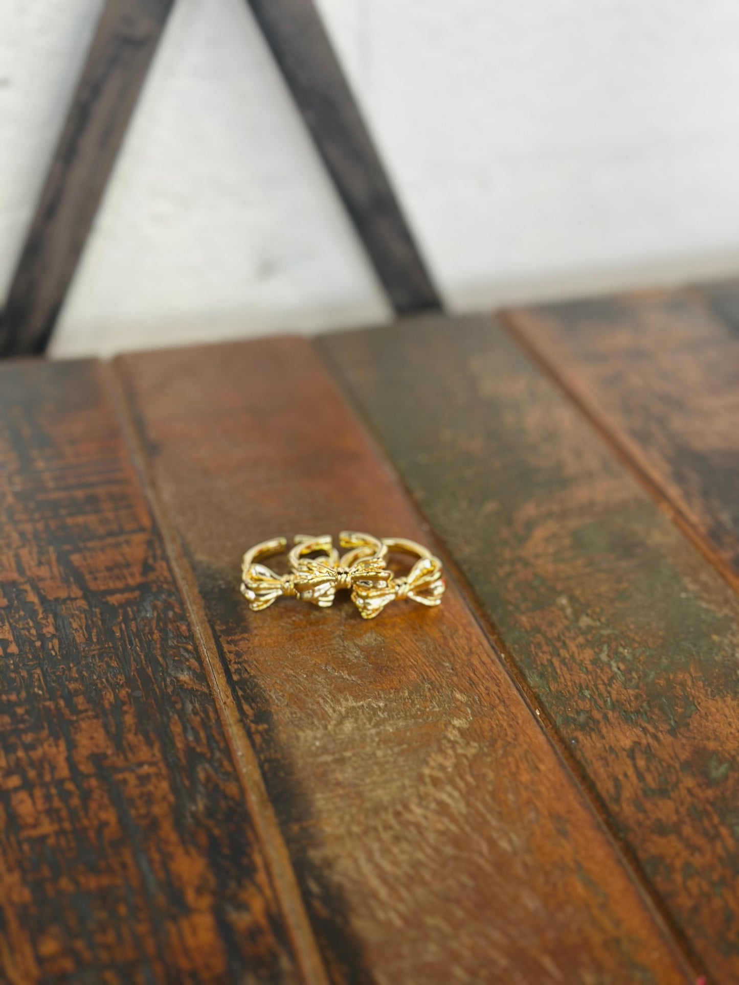 Gold Bow Ribbon Ring