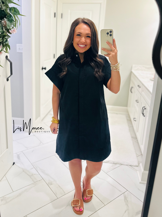 The Rach Black Shirt Dress