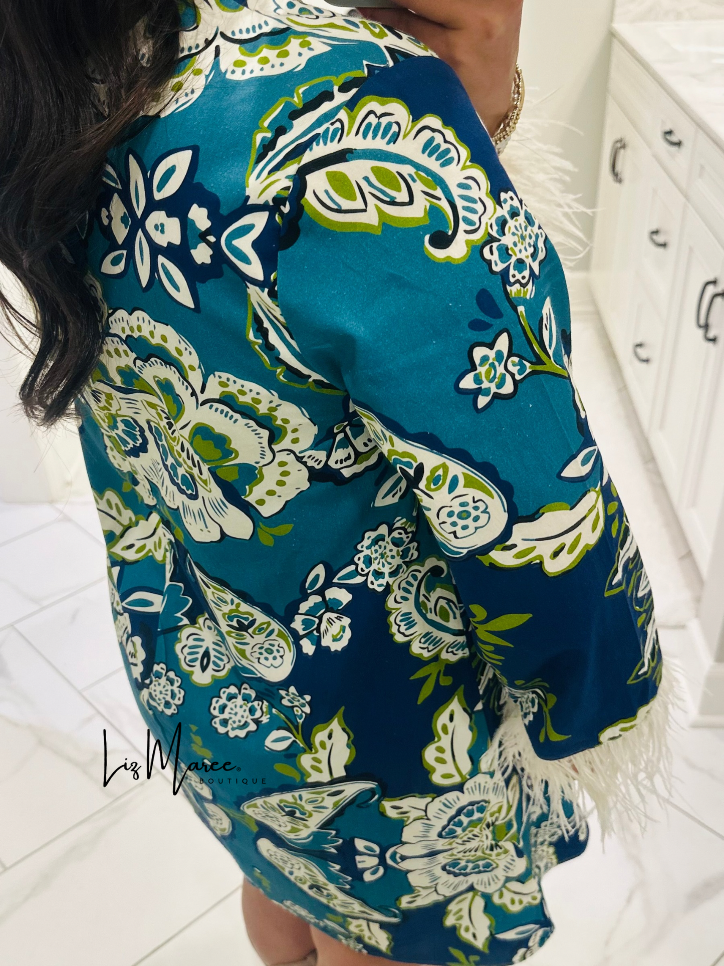 The Avery Blue Floral + Paisley Dress