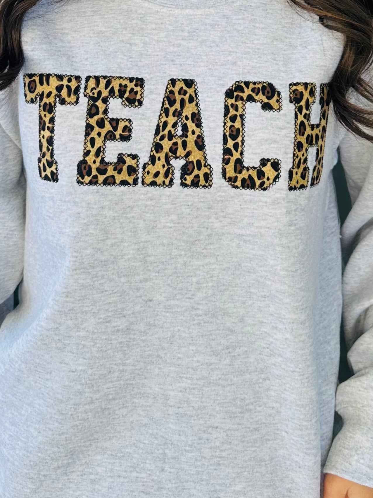 The Teach Leopard Embroidered Sweatshirt