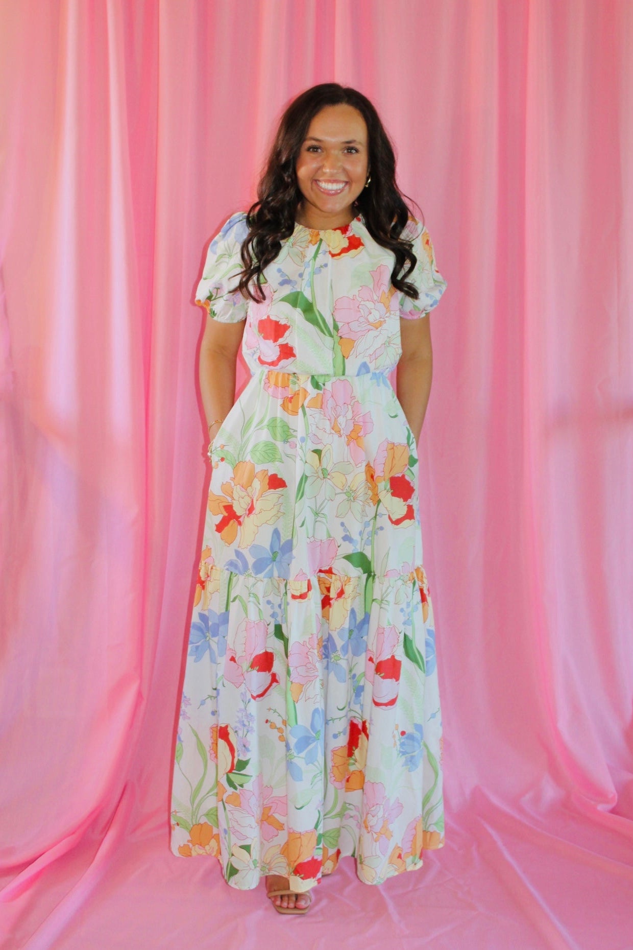 The Clara Floral Garden Tiered Maxi Dress