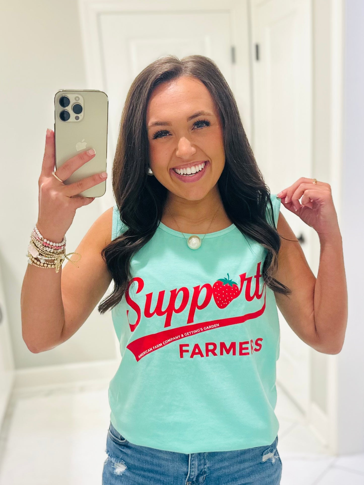 The 'Support Farmers' Strawberry Tank Top