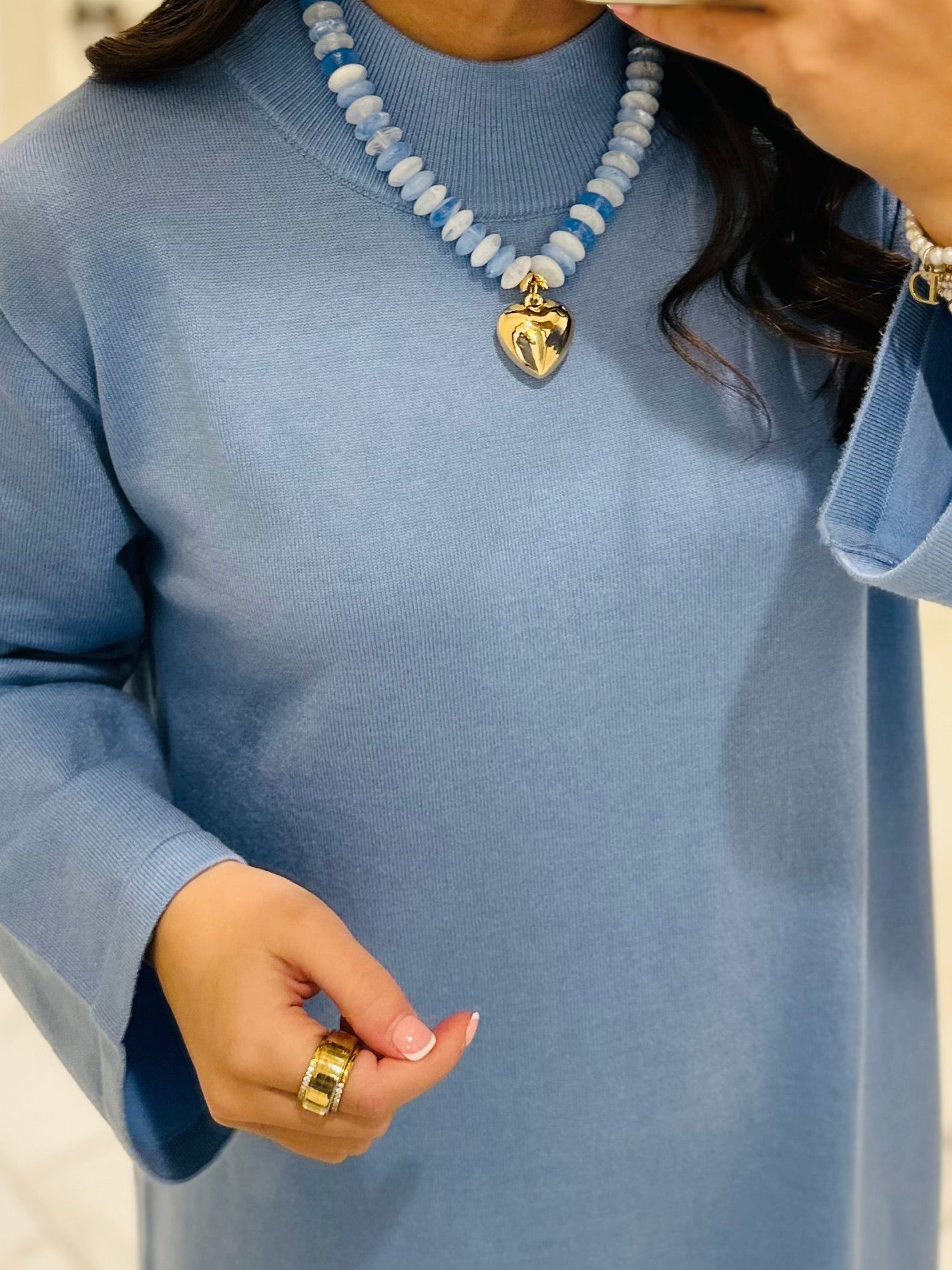 The Blue Sweater Midi Dress