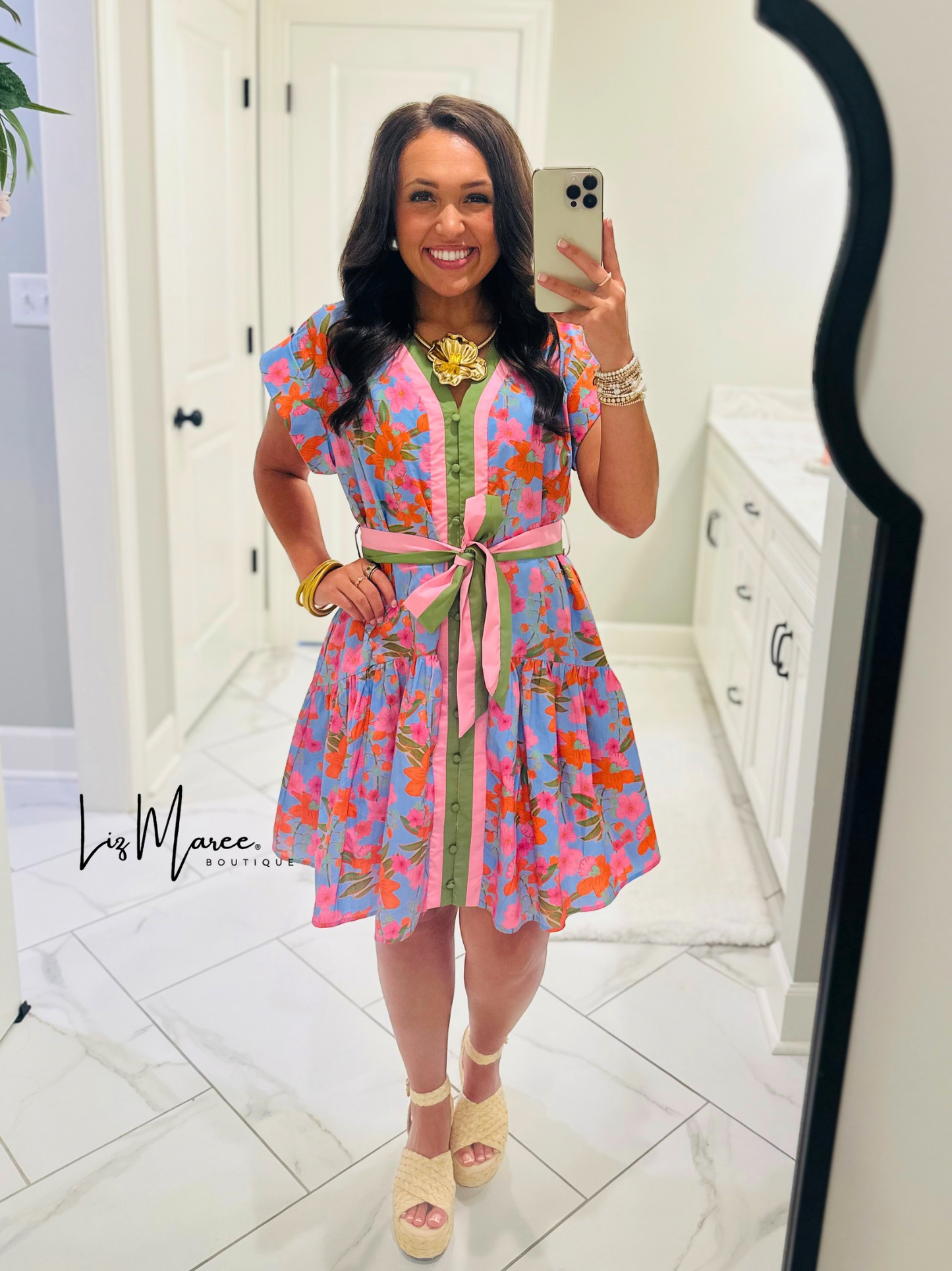 The Tori Blue Floral Dress
