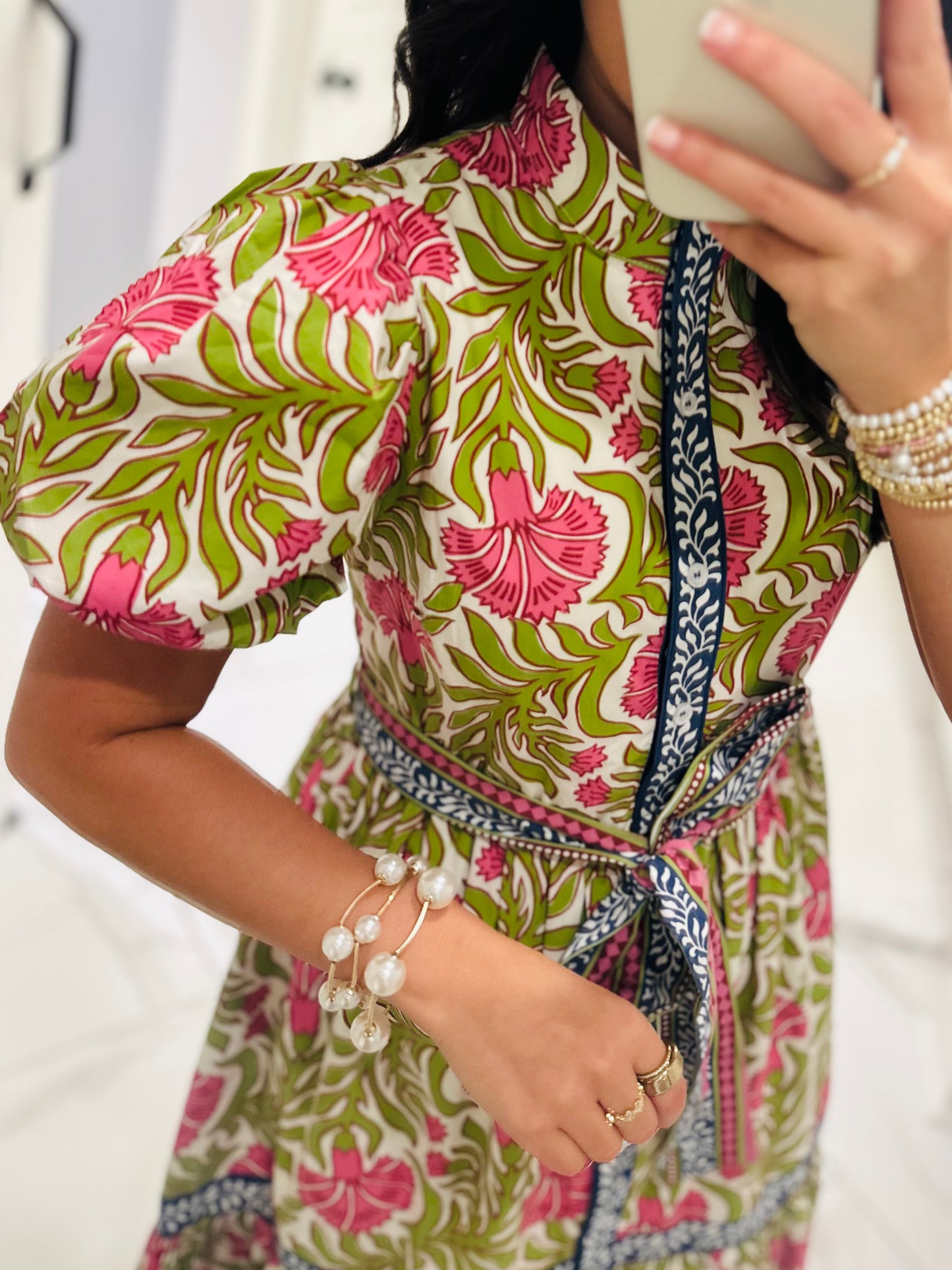 The Kennedy Green Floral Maxi Dress
