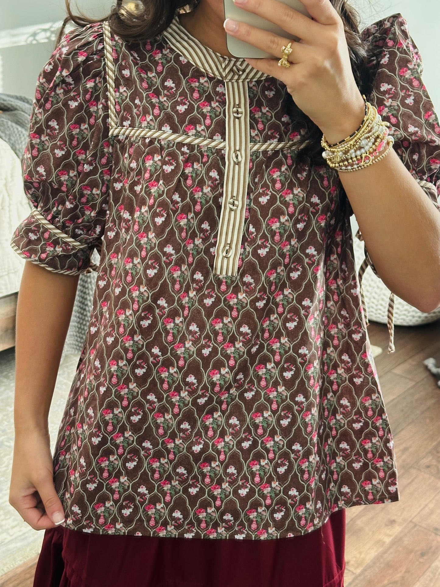 The Lottie Brown Floral Top