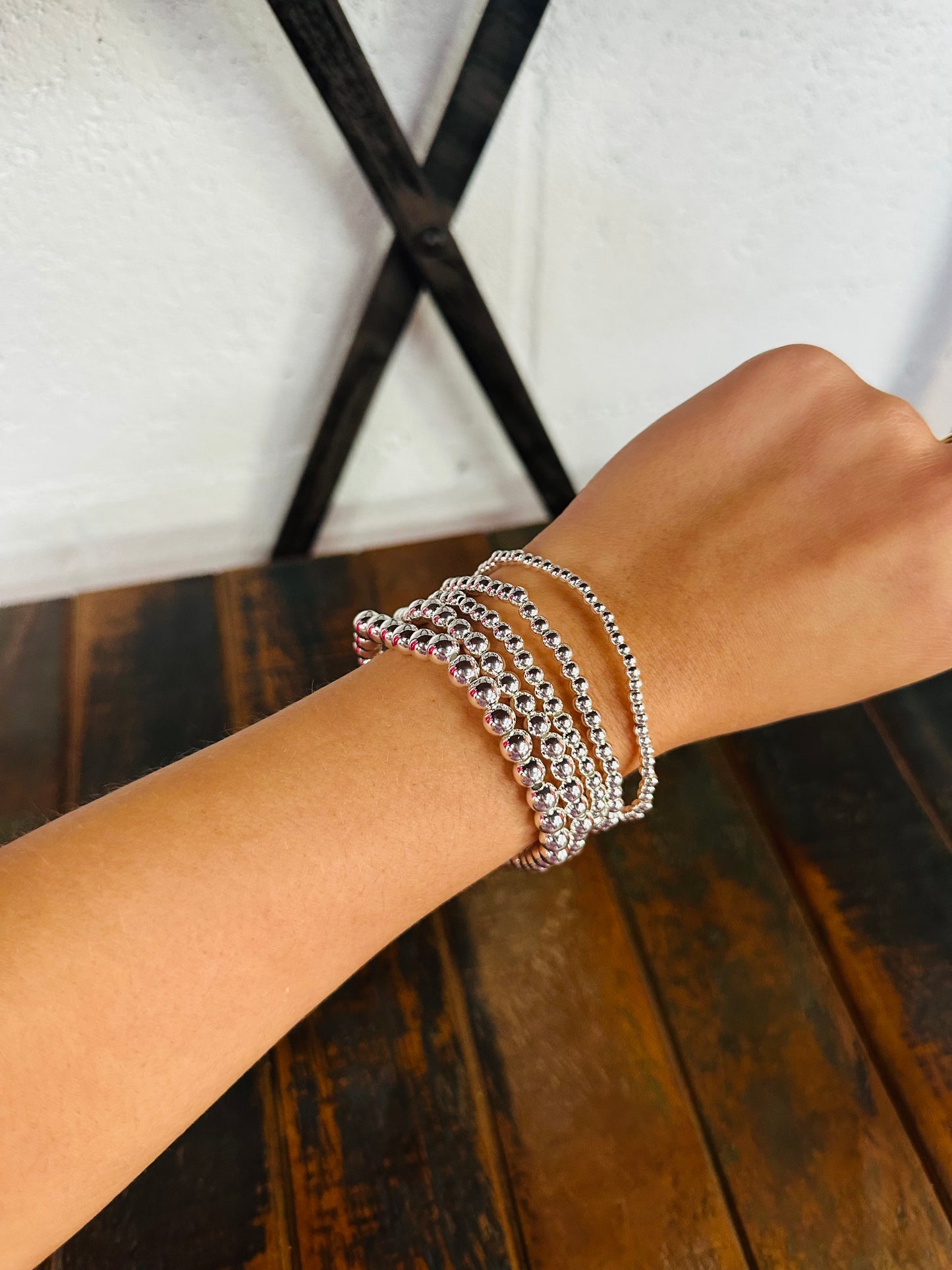 Everyday Silver Ball Bracelet Set