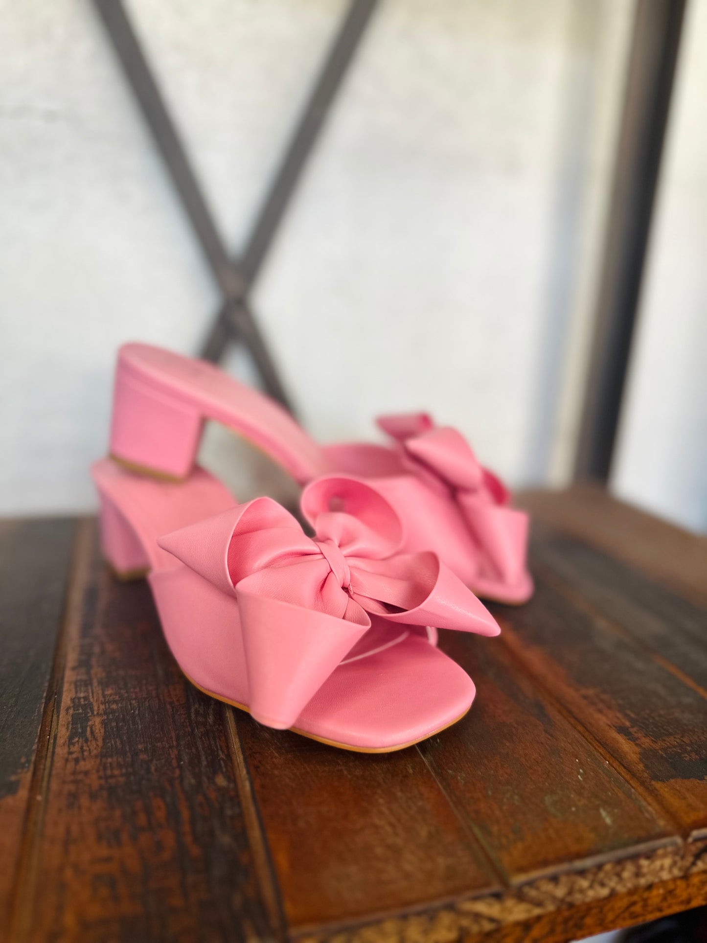 The Flora Pink Bow Heels