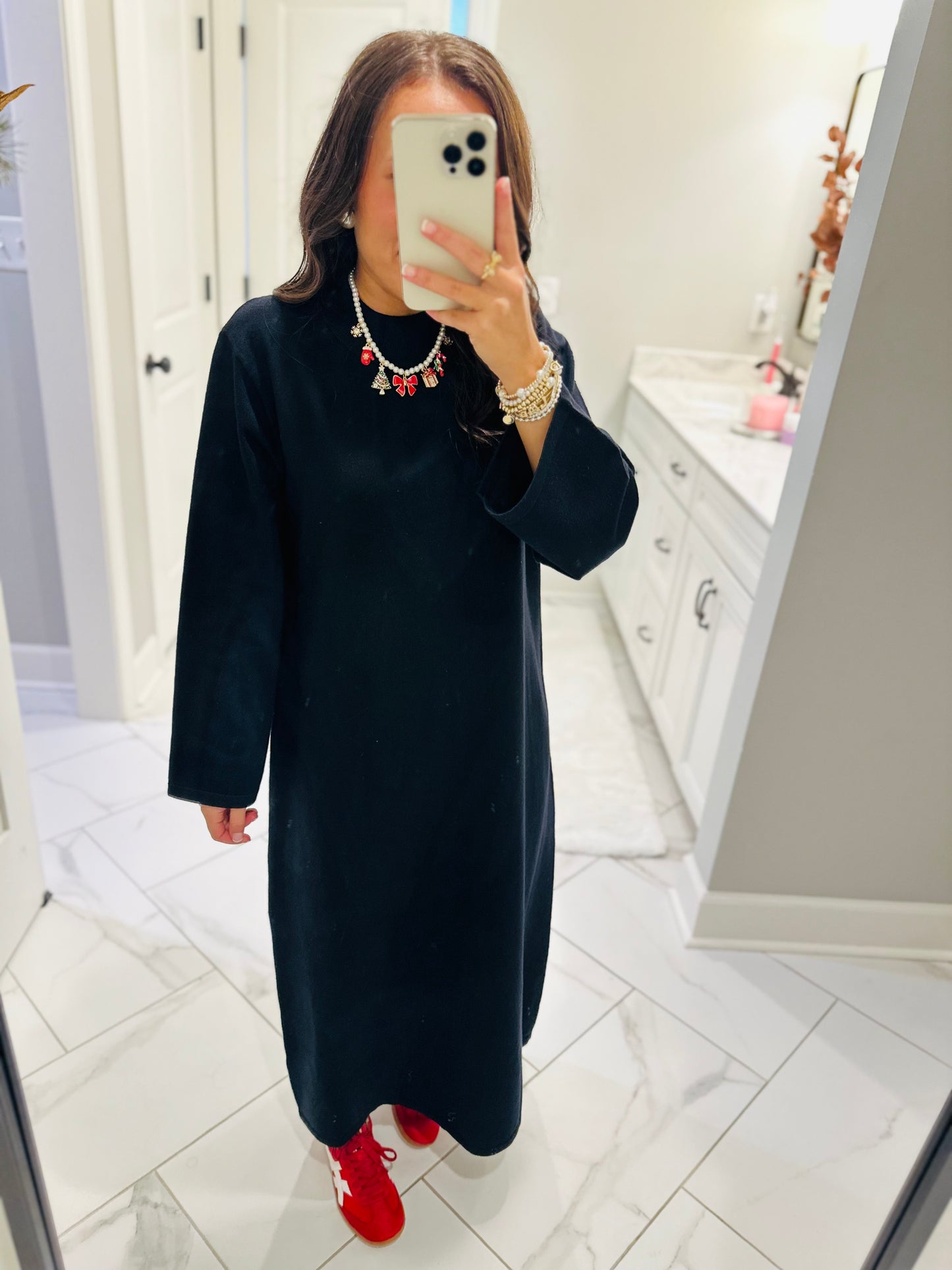 The Black Sweater Midi Dress